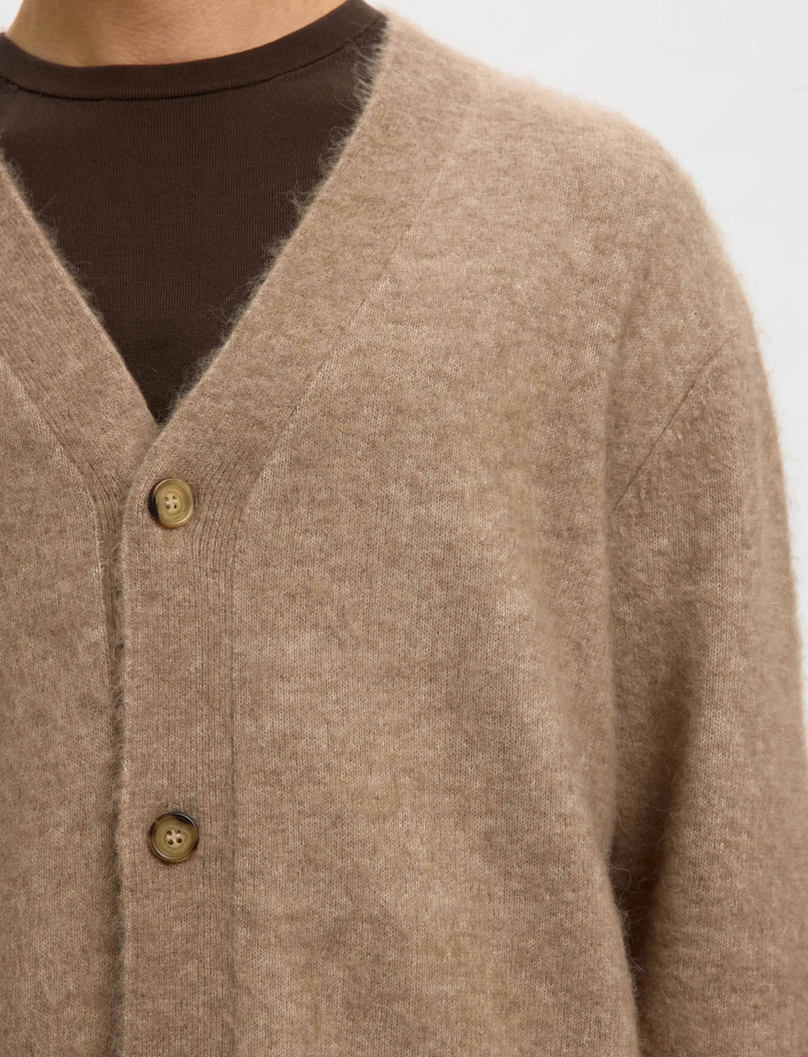 Selected - SLHRAI BRUSHED LS KNIT RELAXED CARDIGAN - cardigans - walnut - 5
