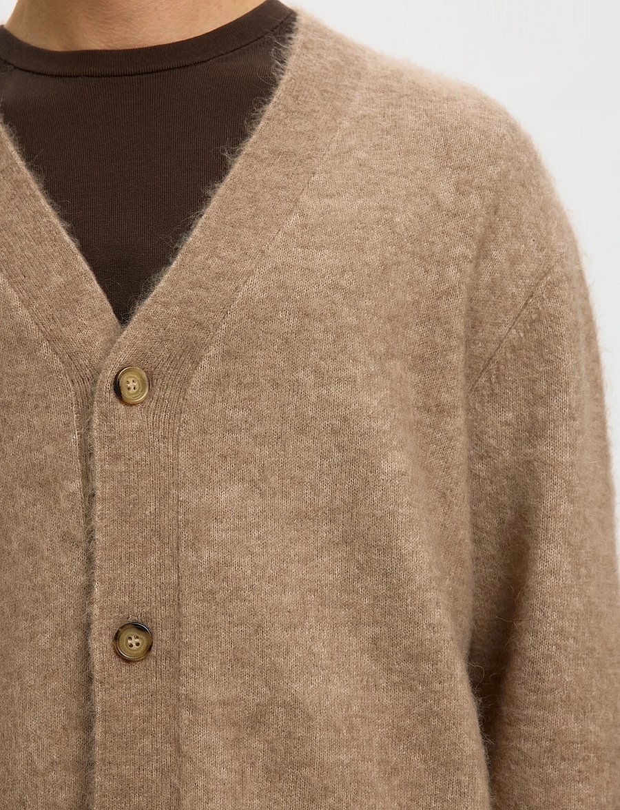 Selected - SLHRAI BRUSHED LS KNIT RELAXED CARDIGAN - strickjacken - walnut - 5