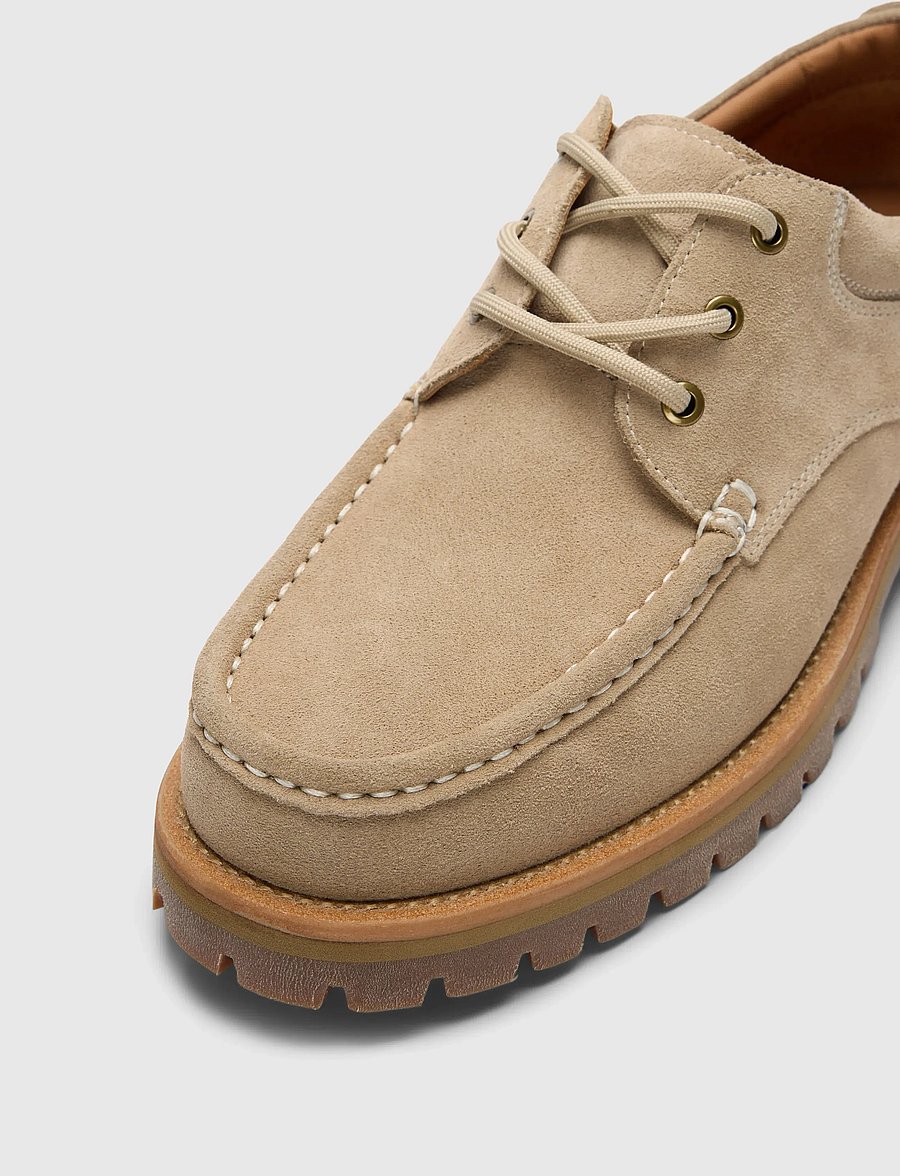 Selected - SLMHOLGER SUEDE BOAT SHOE NOOS - chaussures moc toe - sand - 3