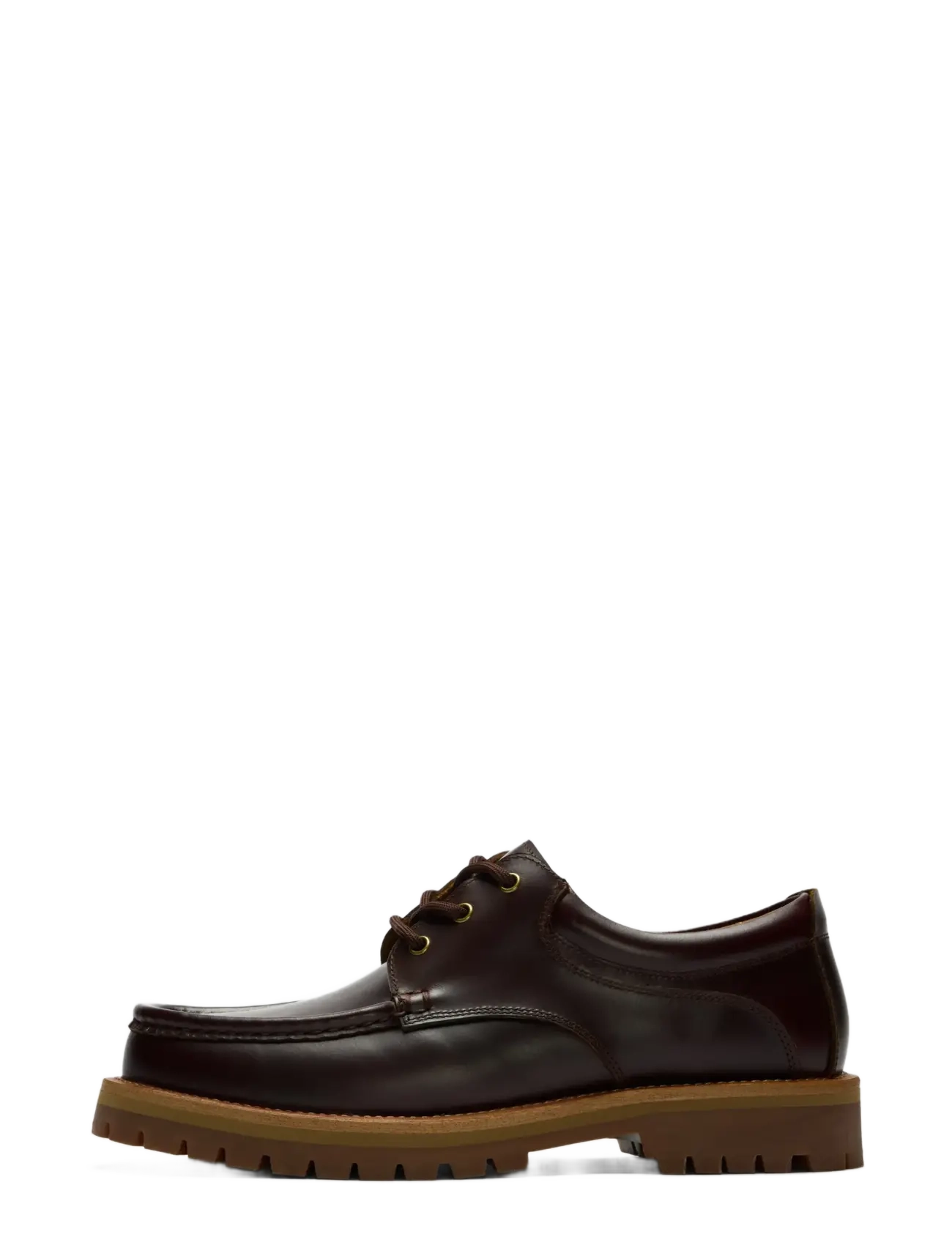 SLHHOLGER LEATHER BOAT SHOE - DEMITASSE