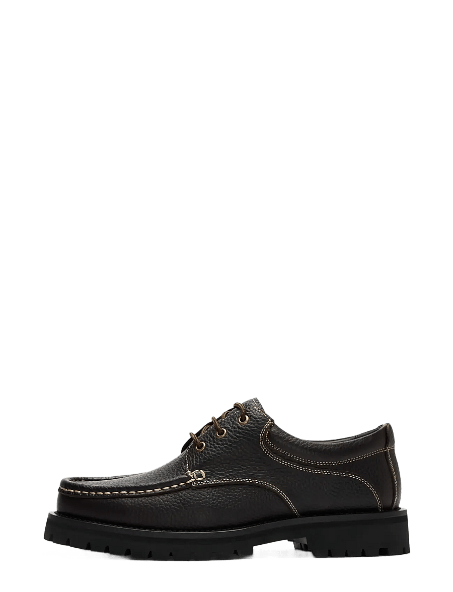 Selected - SLMHOLGER LEATHER BOAT SHOE - shoppa efter tillfälle - demitasse - 0