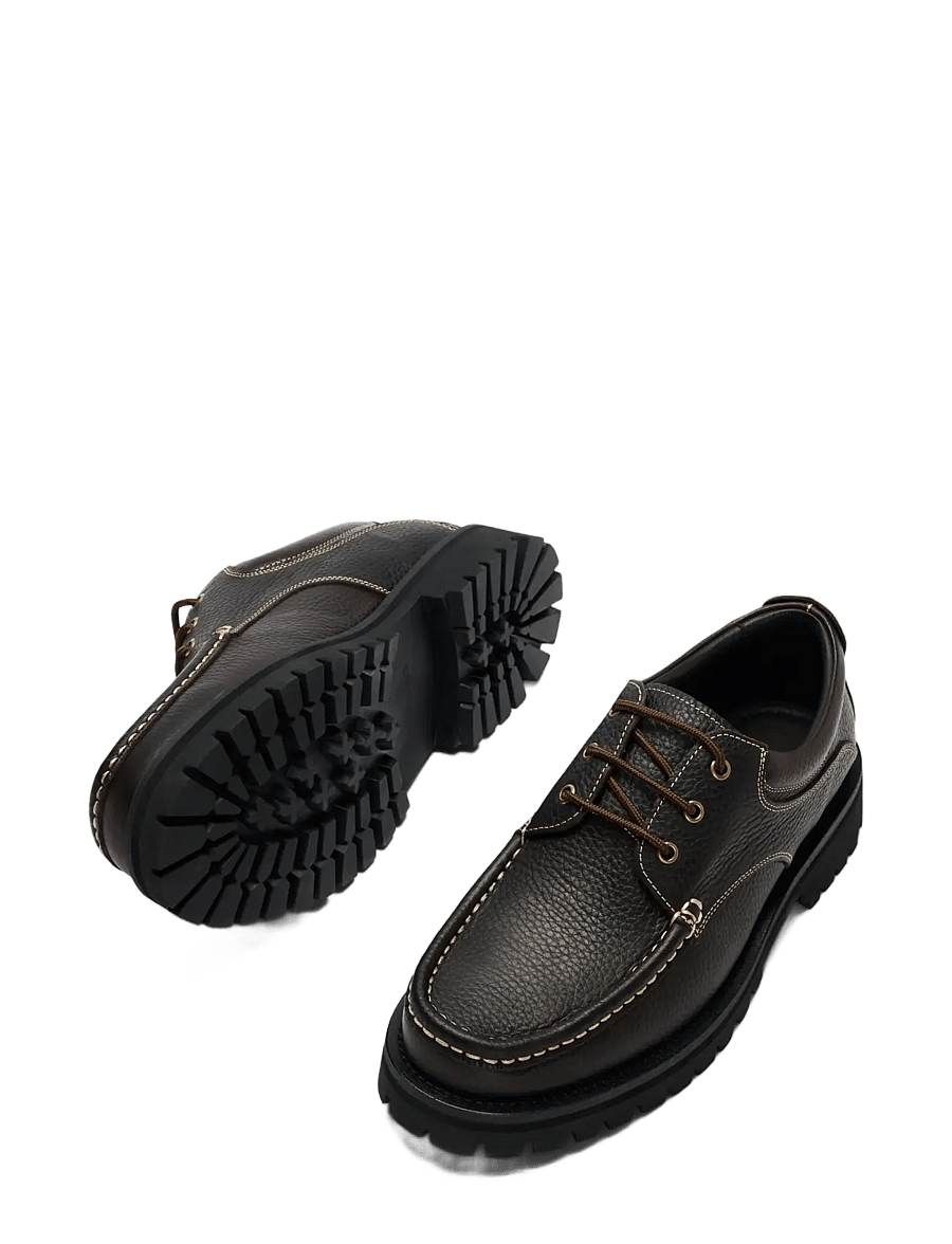 Selected - SLMHOLGER LEATHER BOAT SHOE - shoppa efter tillfälle - demitasse - 1