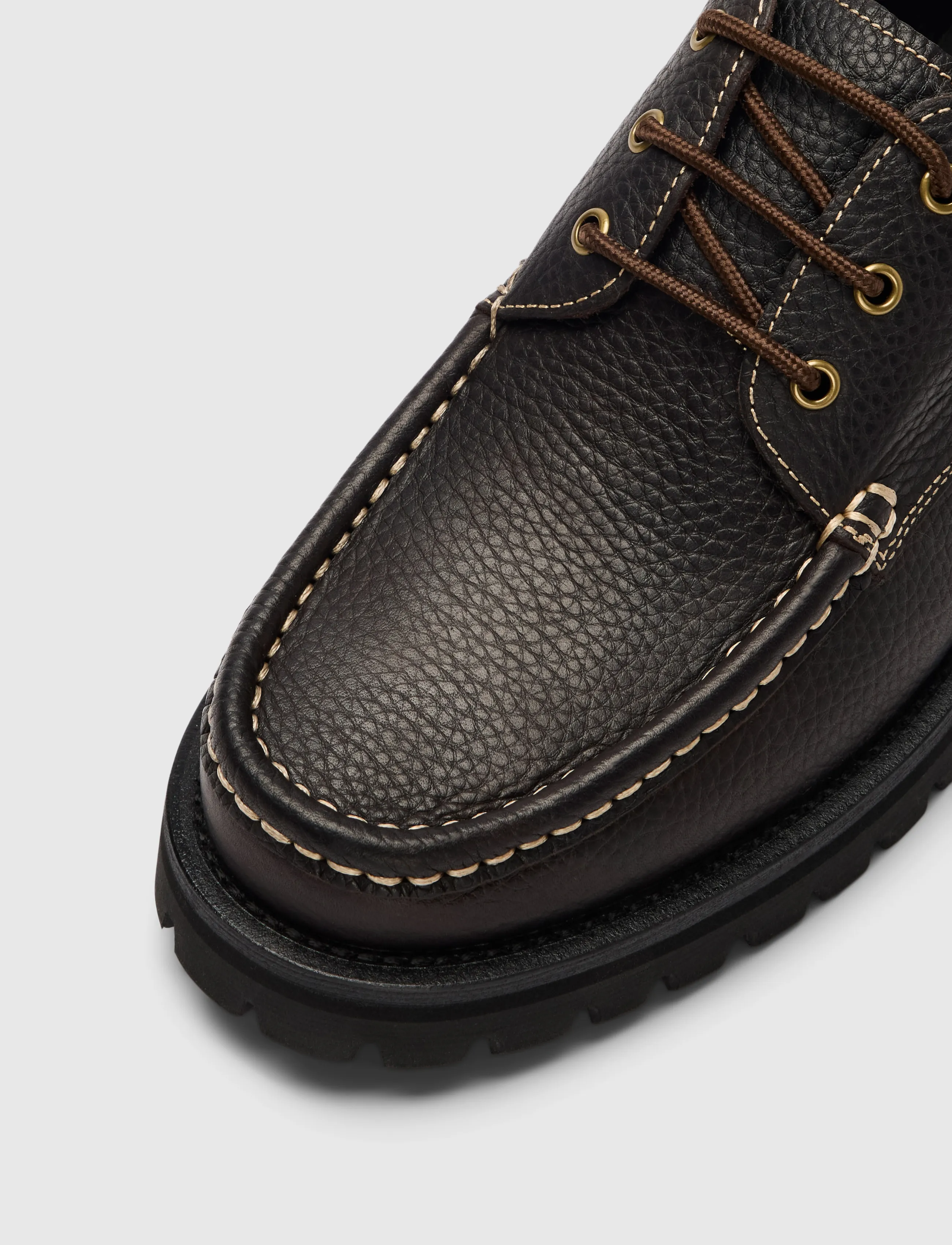 Selected - SLMHOLGER LEATHER BOAT SHOE - shoppa efter tillfälle - demitasse - 3