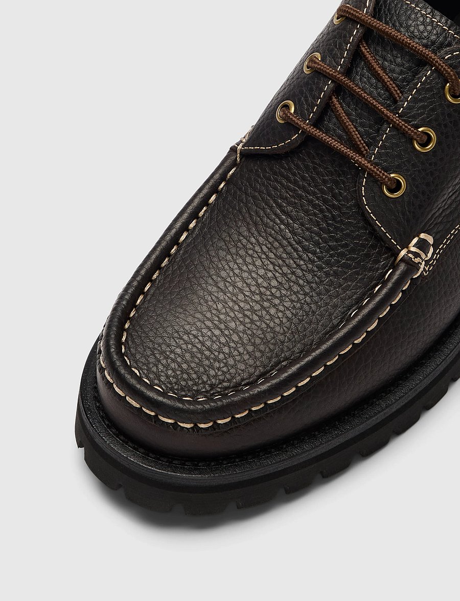 Selected - SLMHOLGER LEATHER BOAT SHOE - shoppa efter tillfälle - demitasse - 3