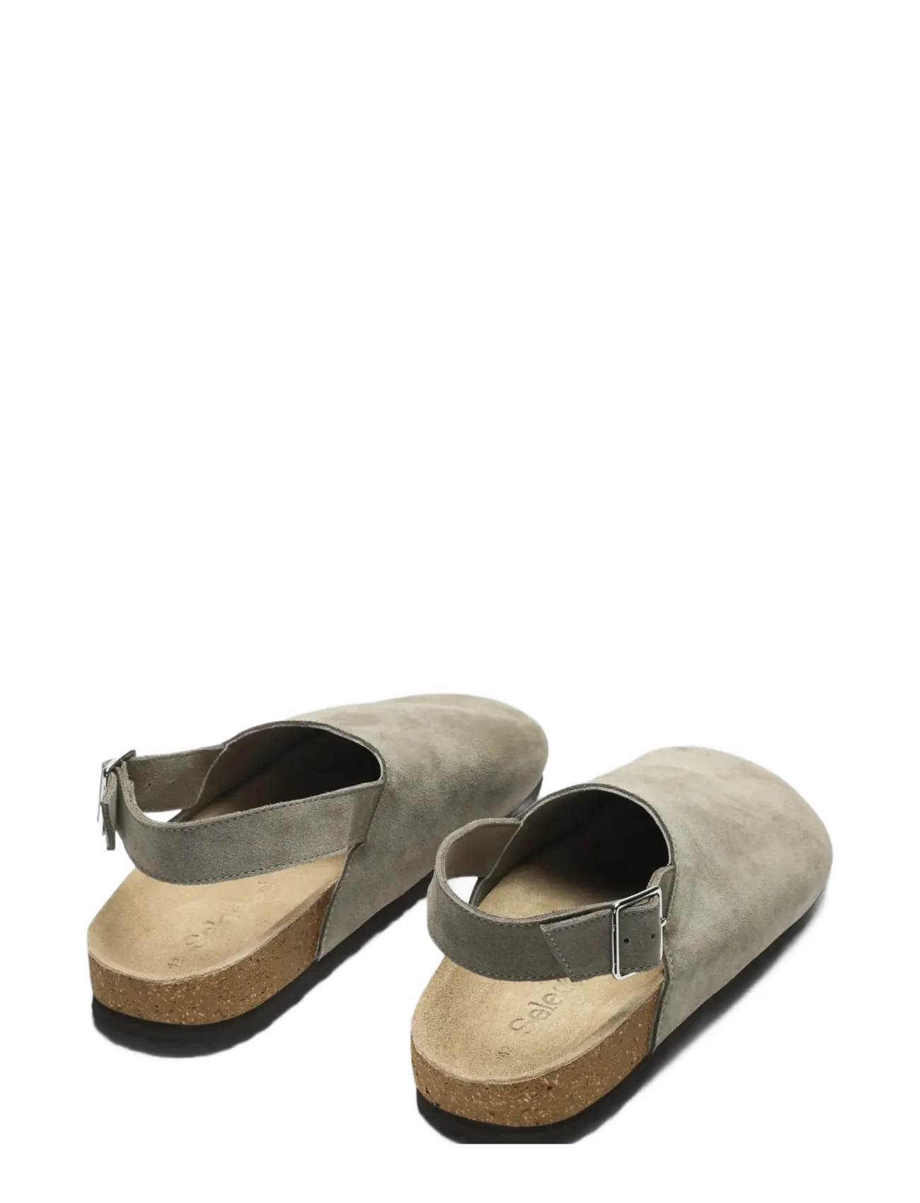 Selected - SLHBASTIAN SUEDE MULE - osta olukorra järgi - deep lichen green - 2