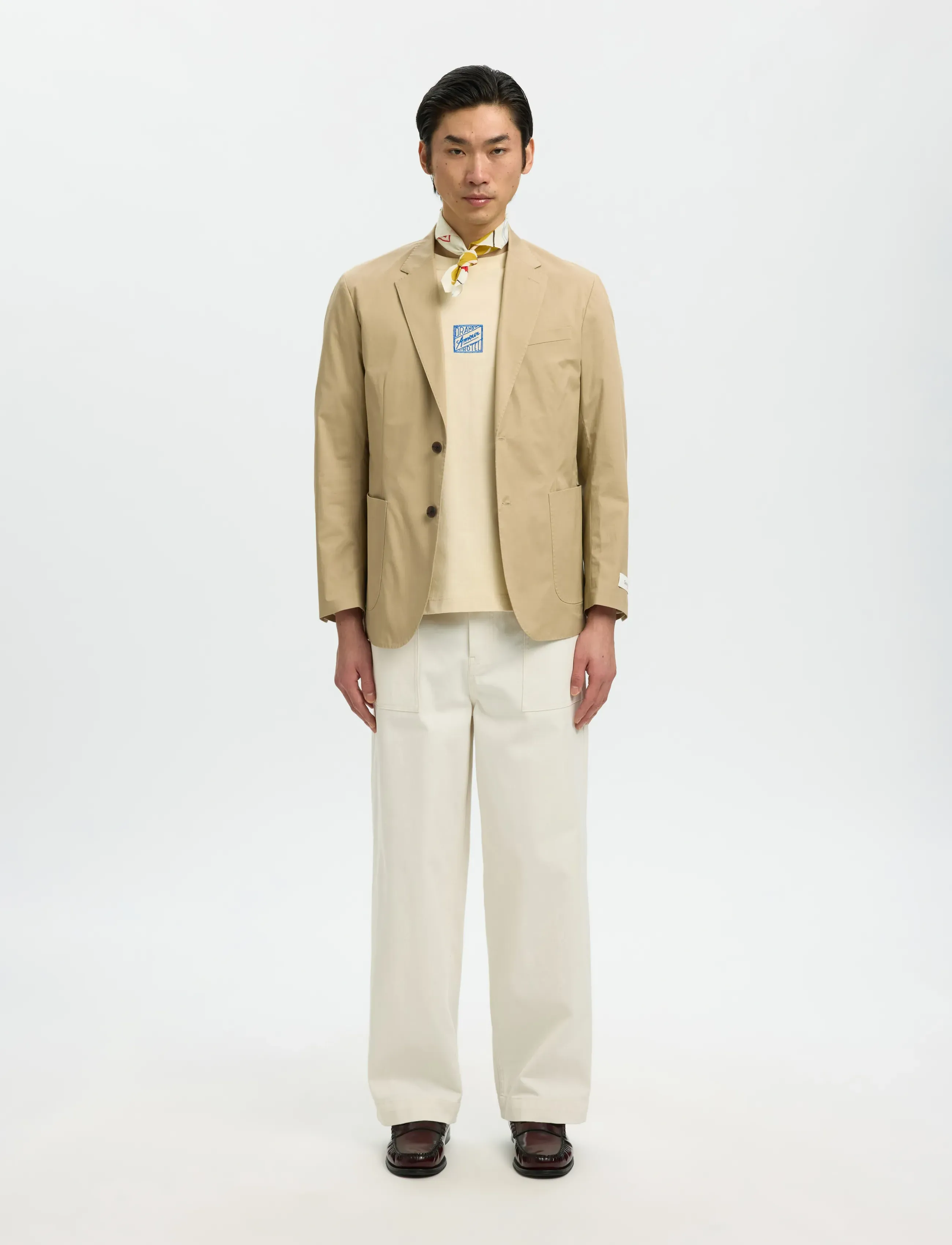 Selected SLHNICOLAJ AMOUR BANDANA - Kollektionen - EGRET / cream