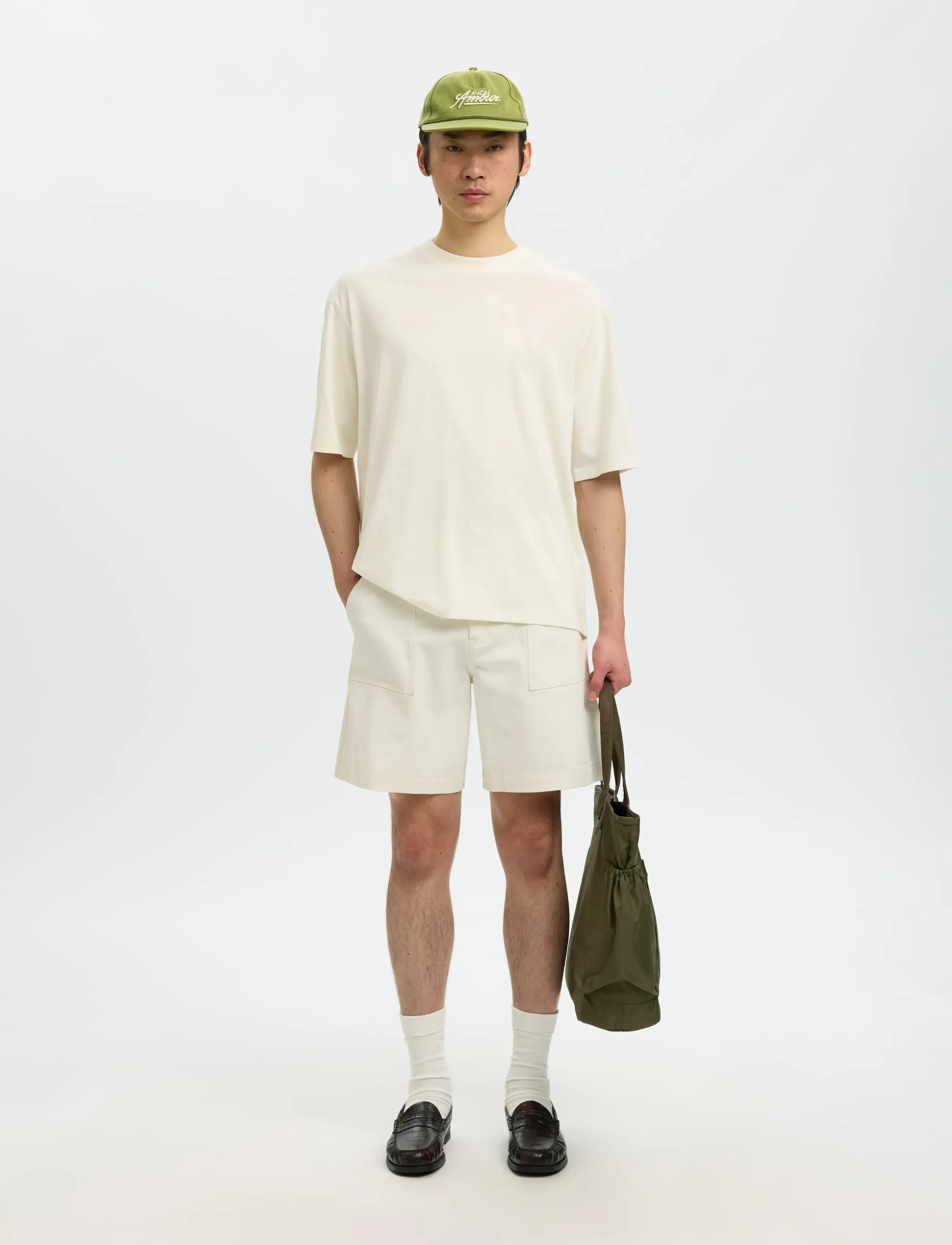 Selected - SLHLAURITS AMOUR CAP - kappen - calla green - 4