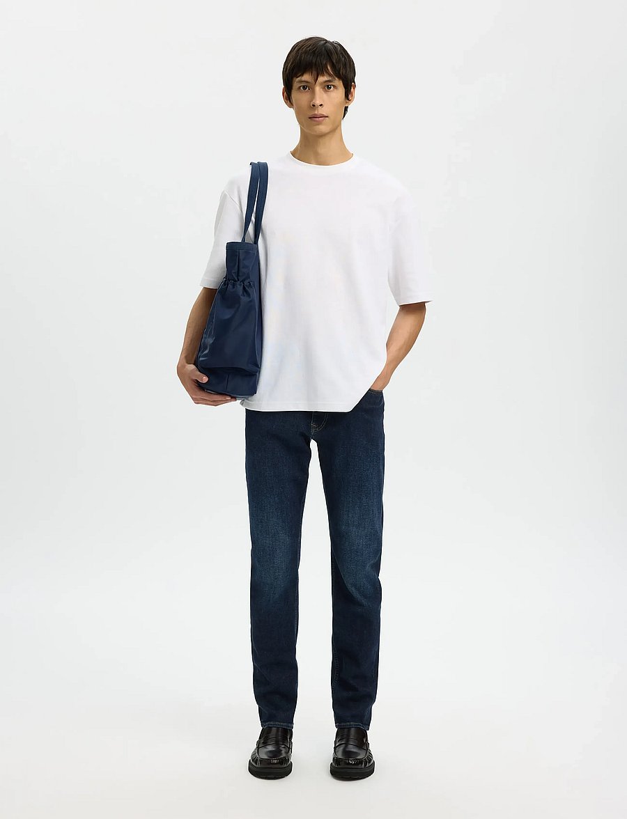 Selected - SLH75-SLIM CLEO FLEX DB 615 JEANS NOOS - aptempti džinsai - dark blue denim - 5
