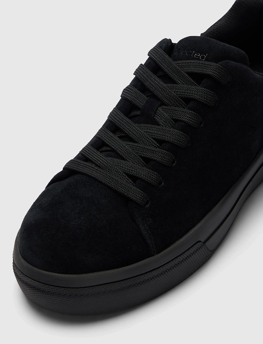 Selected - SLMDAVID CHUNKY SUEDE SNEAKER 2.0 NOOS - low-top sneaker - black - 3