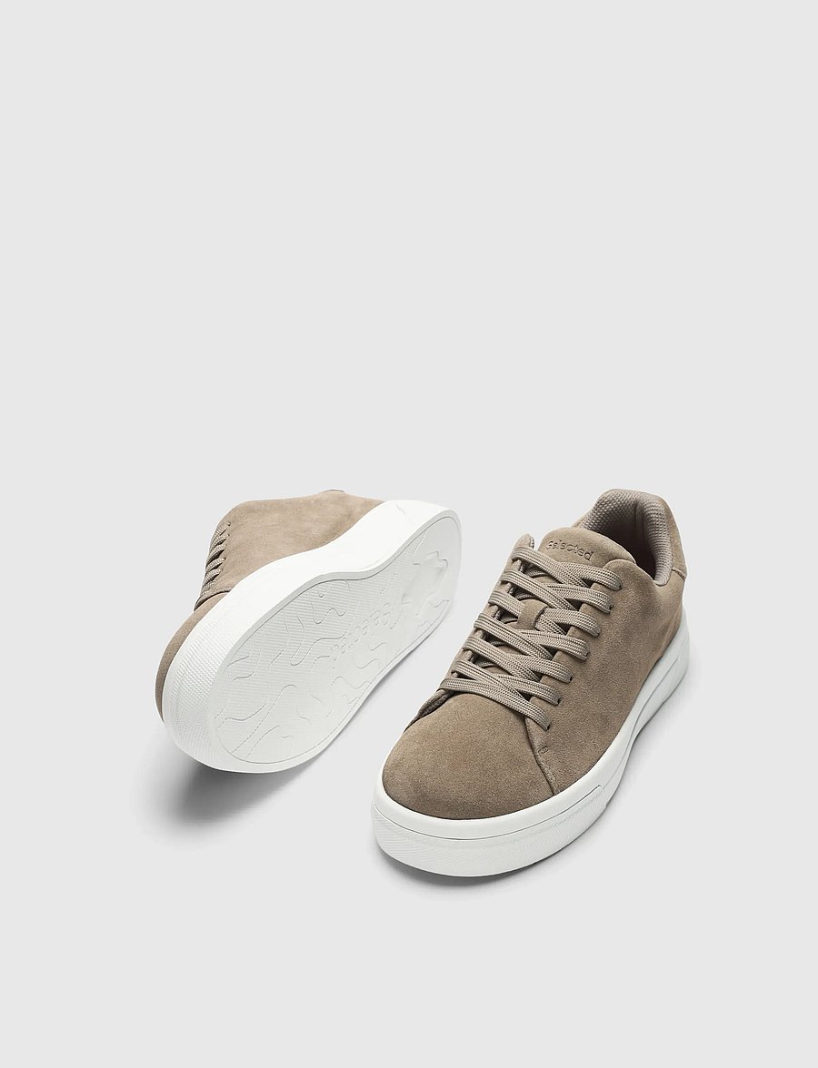 Selected - SLMDAVID CHUNKY SUEDE SNEAKER 2.0 NOOS - low-top sneaker - greige - 1