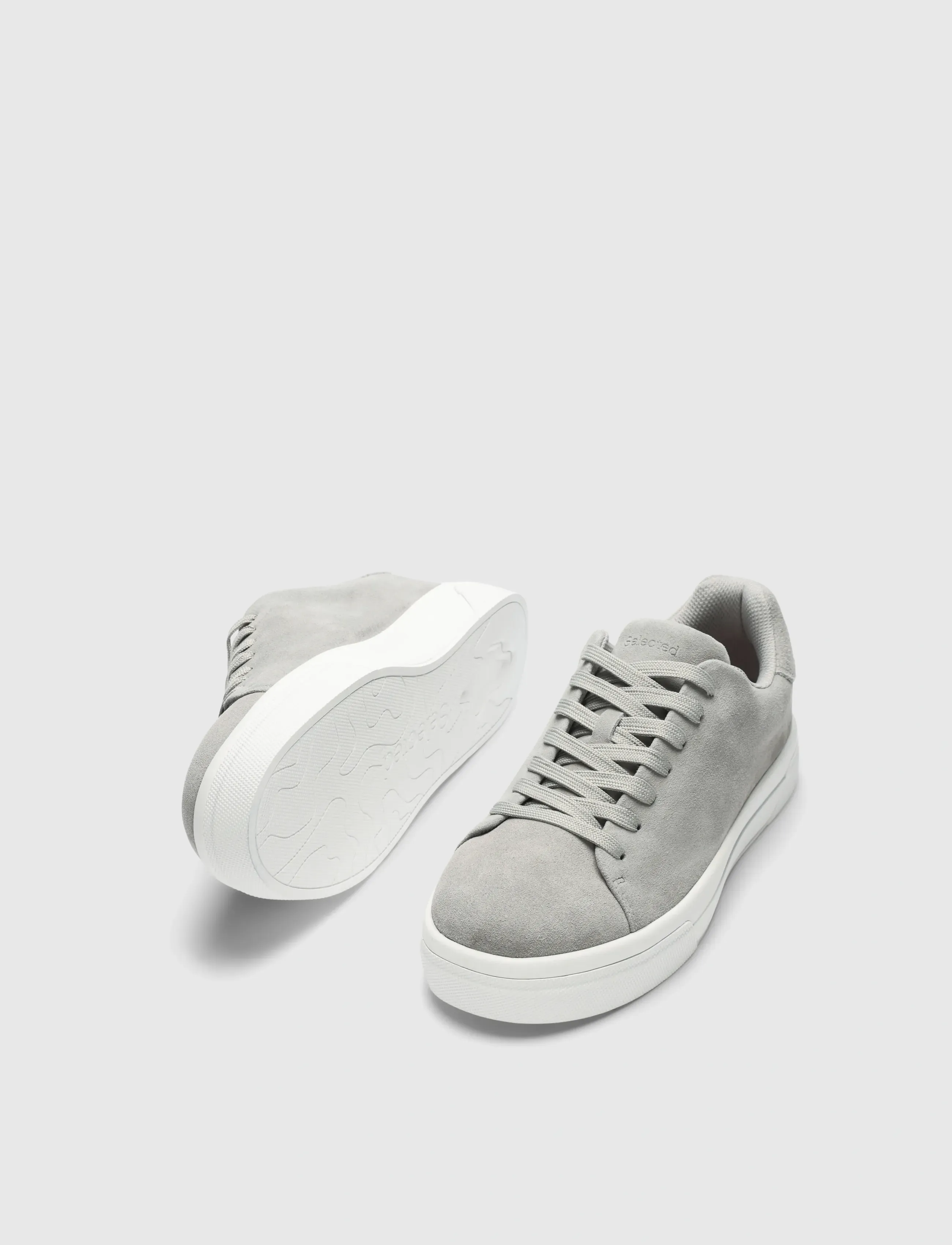 Selected - SLMDAVID CHUNKY SUEDE SNEAKER 2.0 NOOS - lave sneakers - grey - 1
