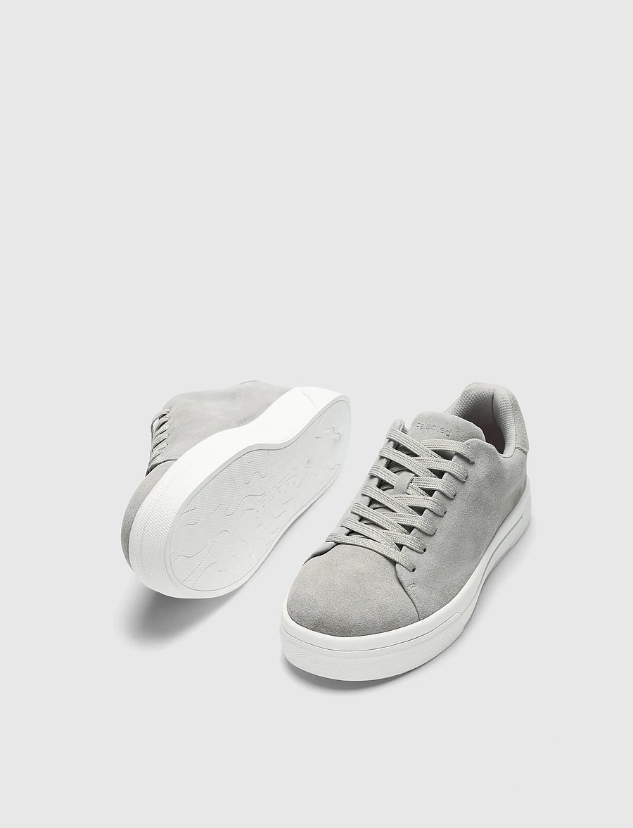 Selected - SLMDAVID CHUNKY SUEDE SNEAKER 2.0 NOOS - low-top sneaker - grey - 1