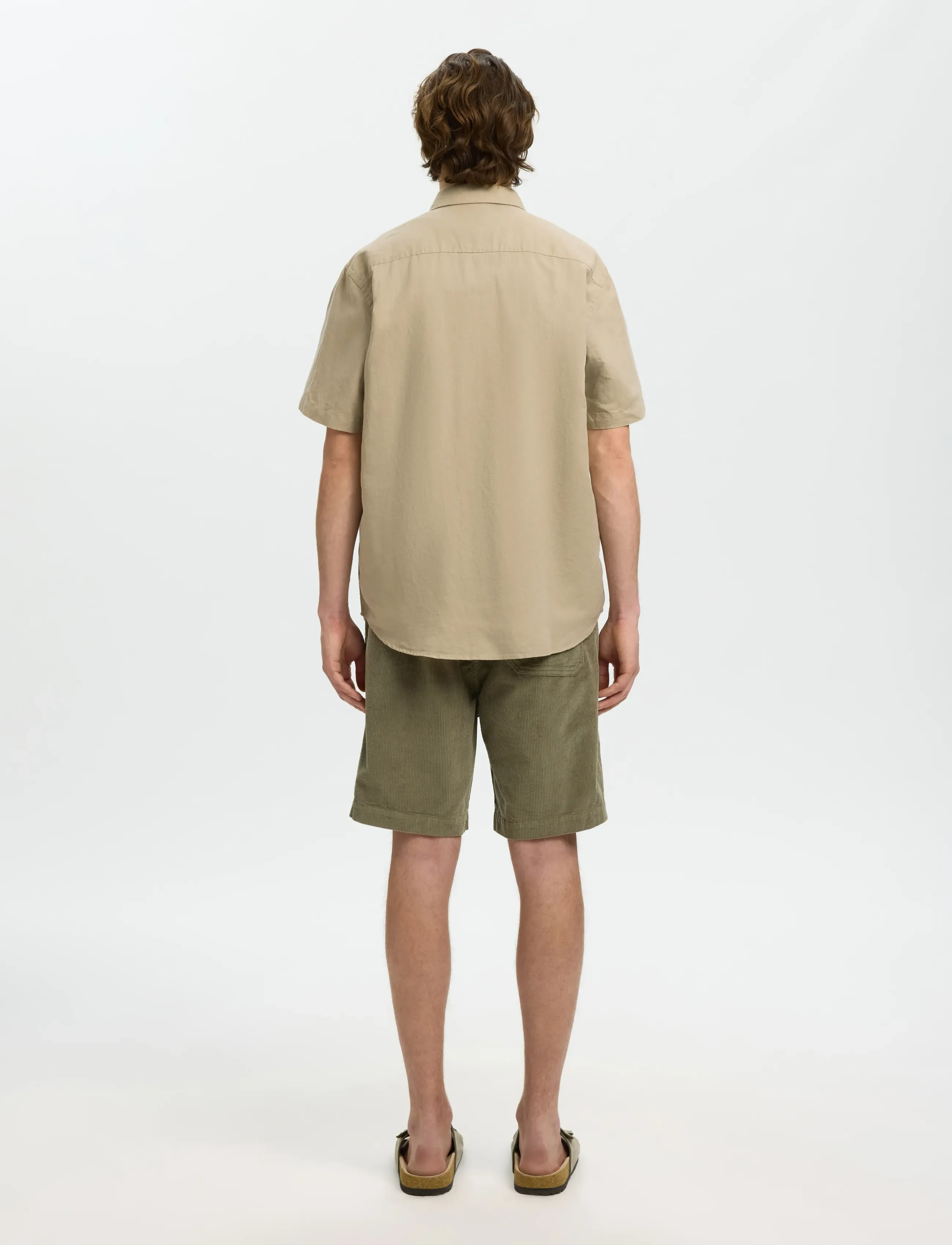 Selected - SLMREGCLAUS CLAY LINENBLEND SS SHT NOOS - chemises à manches courtes - pure cashmere - 2
