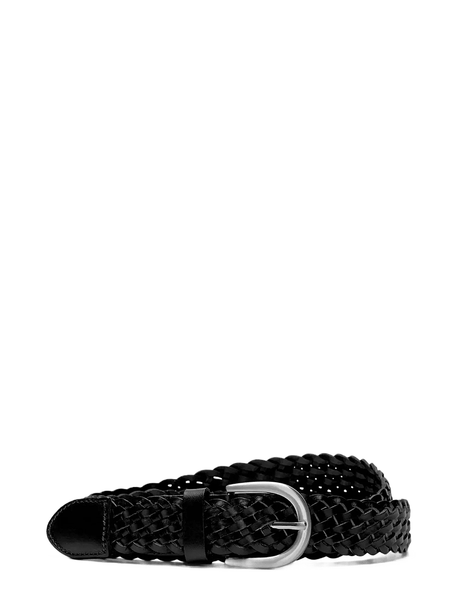 Selected - SLMLOUIS BRAIDED LEATHER BELT - black - 0