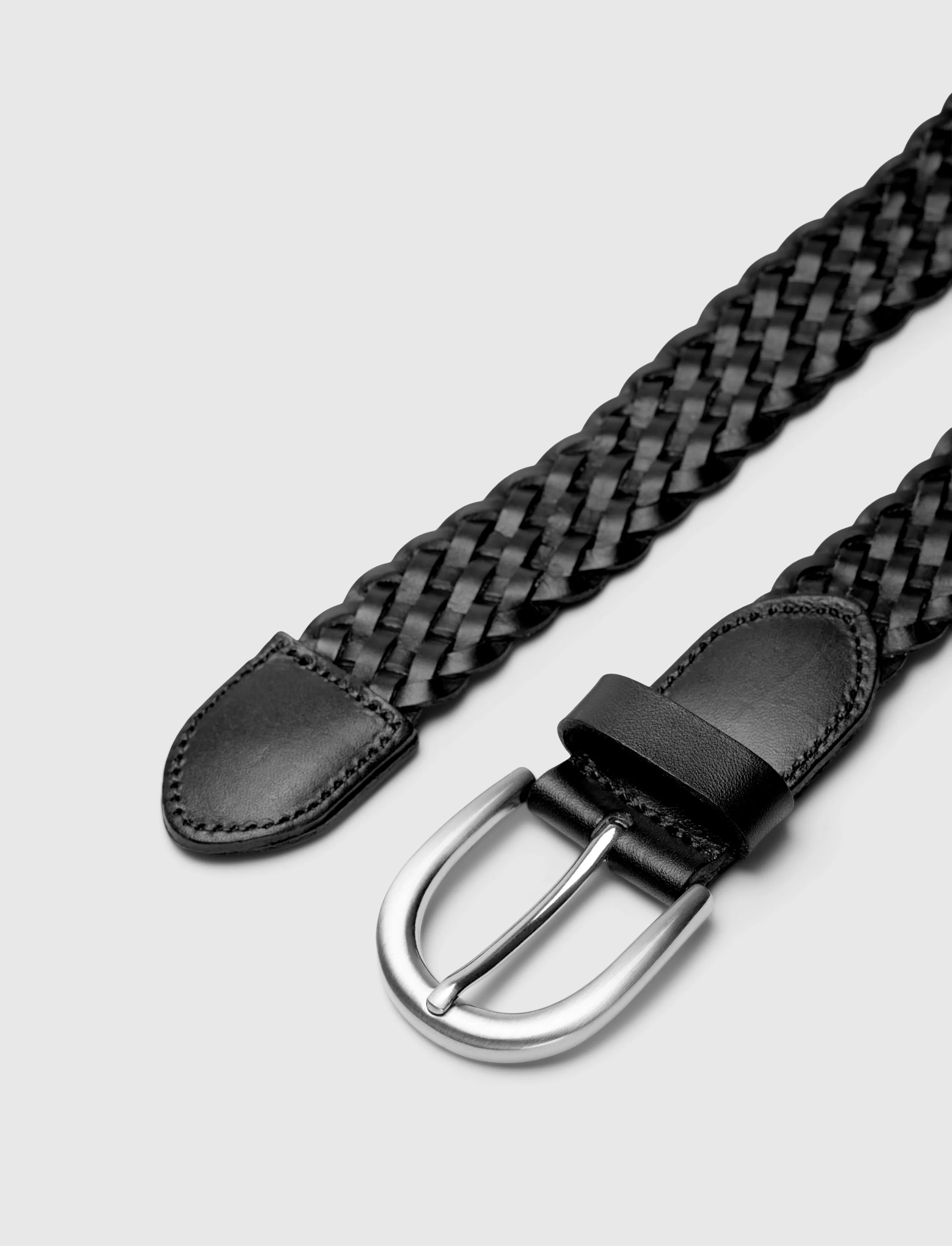 Selected - SLMLOUIS BRAIDED LEATHER BELT - black - 2