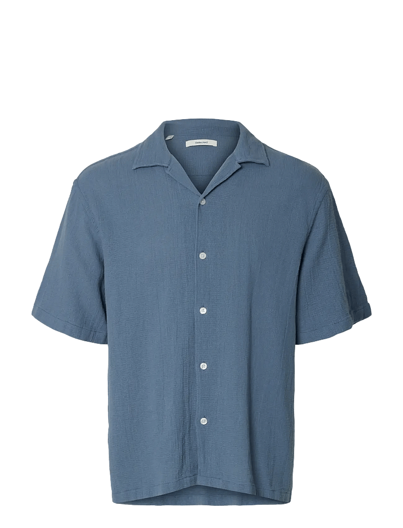 Selected - SLHRLXCAL SS SHIRT RESORT - kortærmede skjorter - blue mirage - 1