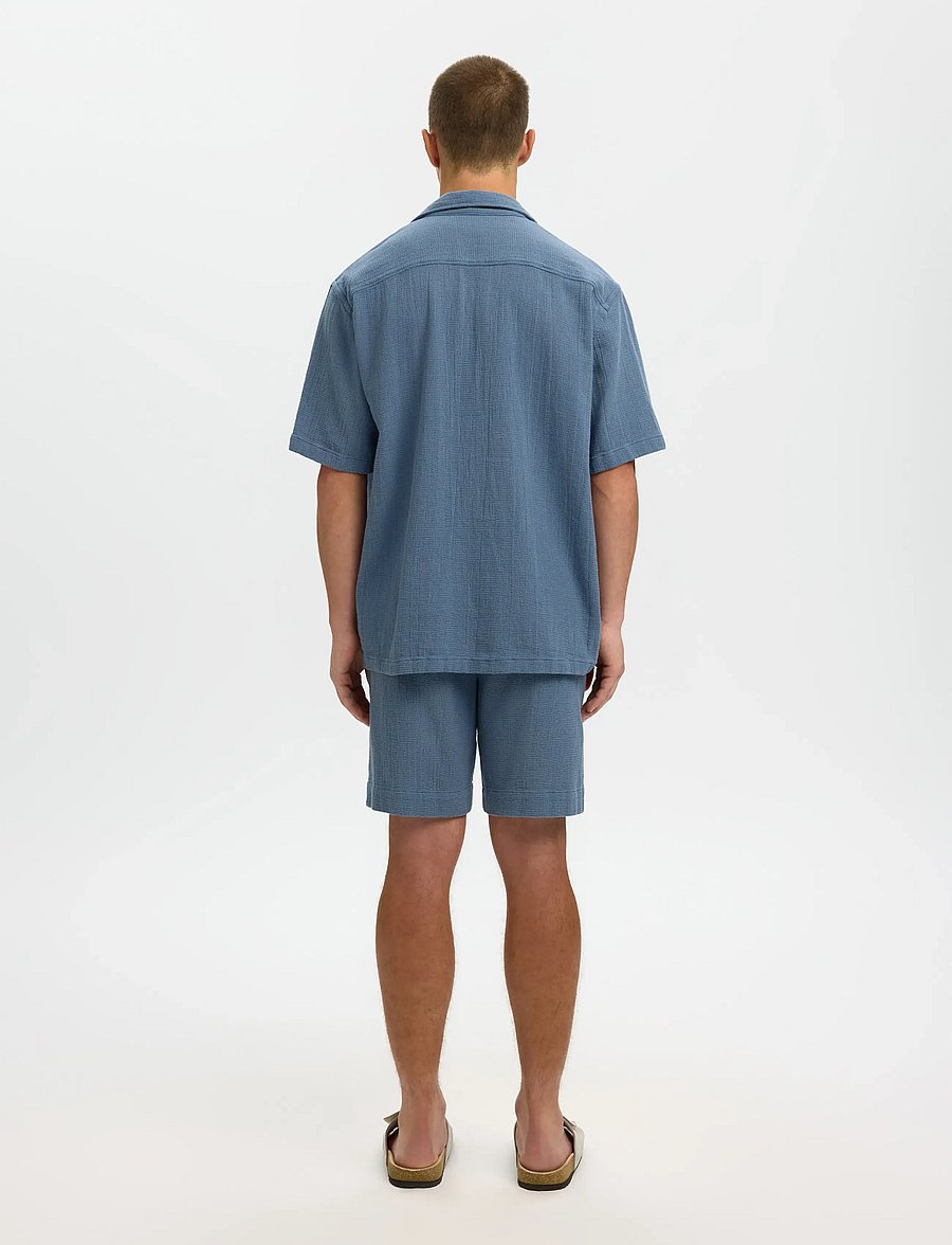 Selected - SLHRLXCAL SS SHIRT RESORT - lühikeste varrukatega särgid - blue mirage - 2