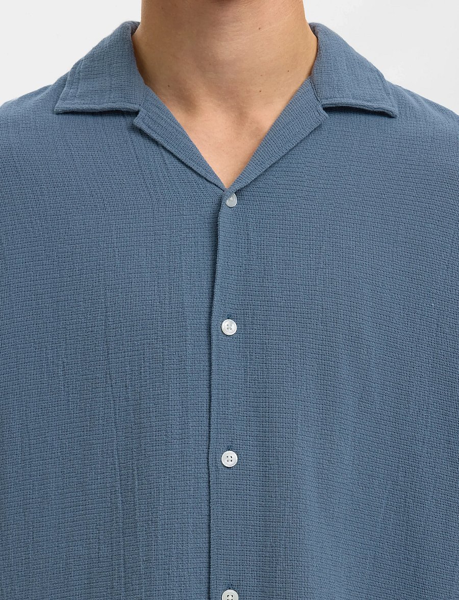 Selected - SLHRLXCAL SS SHIRT RESORT - lühikeste varrukatega särgid - blue mirage - 4