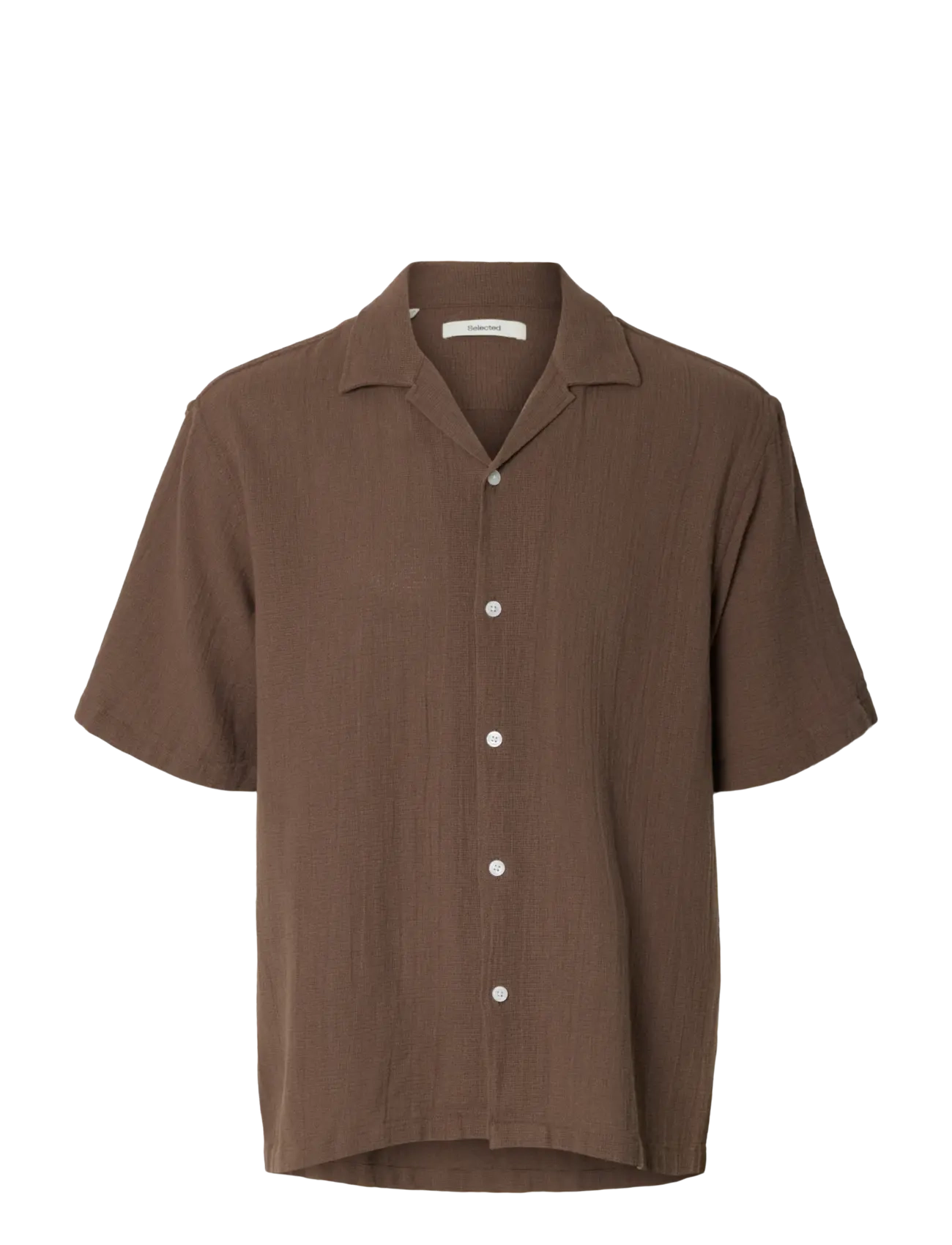 Selected SLHRLXCAL SS SHIRT RESORT - Selected - CHOCOLATE CHIP / brown