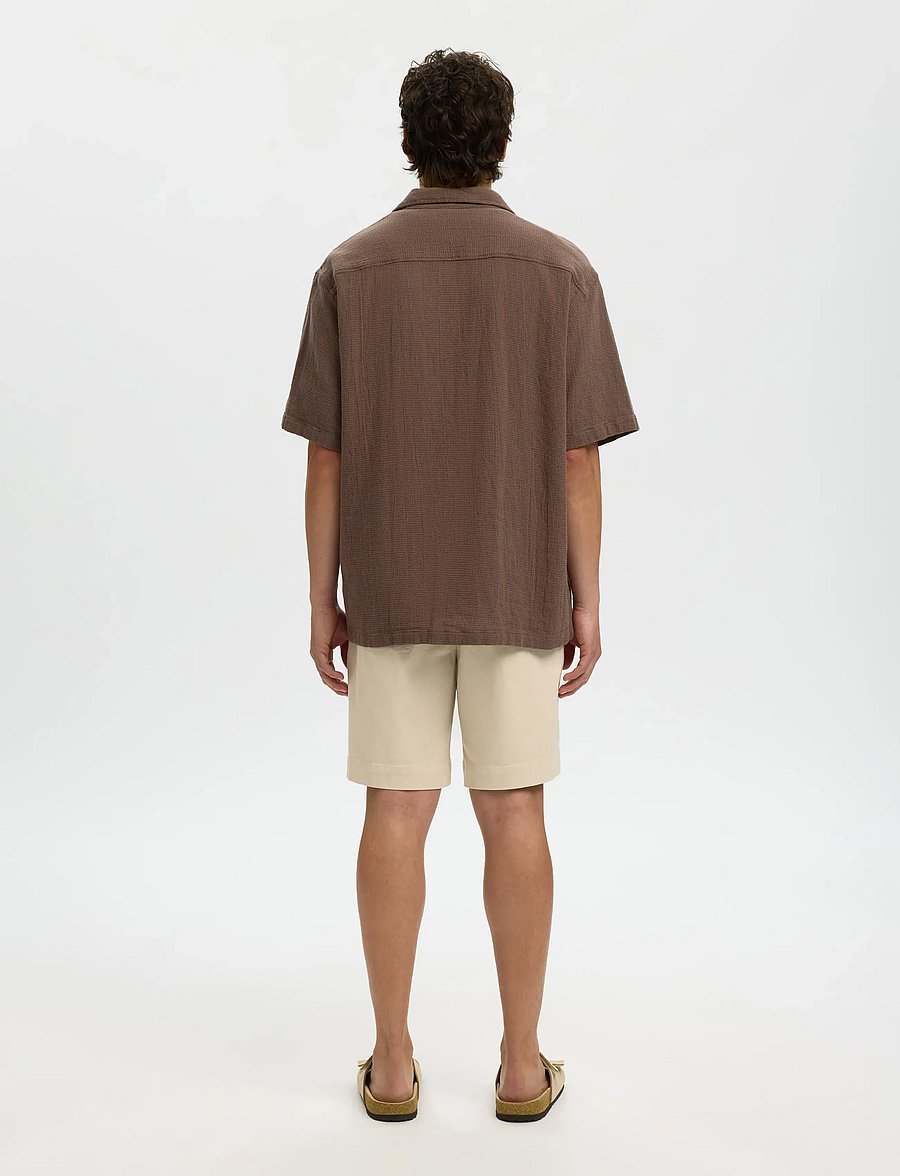 Selected - SLHRLXCAL SS SHIRT RESORT - kortærmede skjorter - chocolate chip - 2