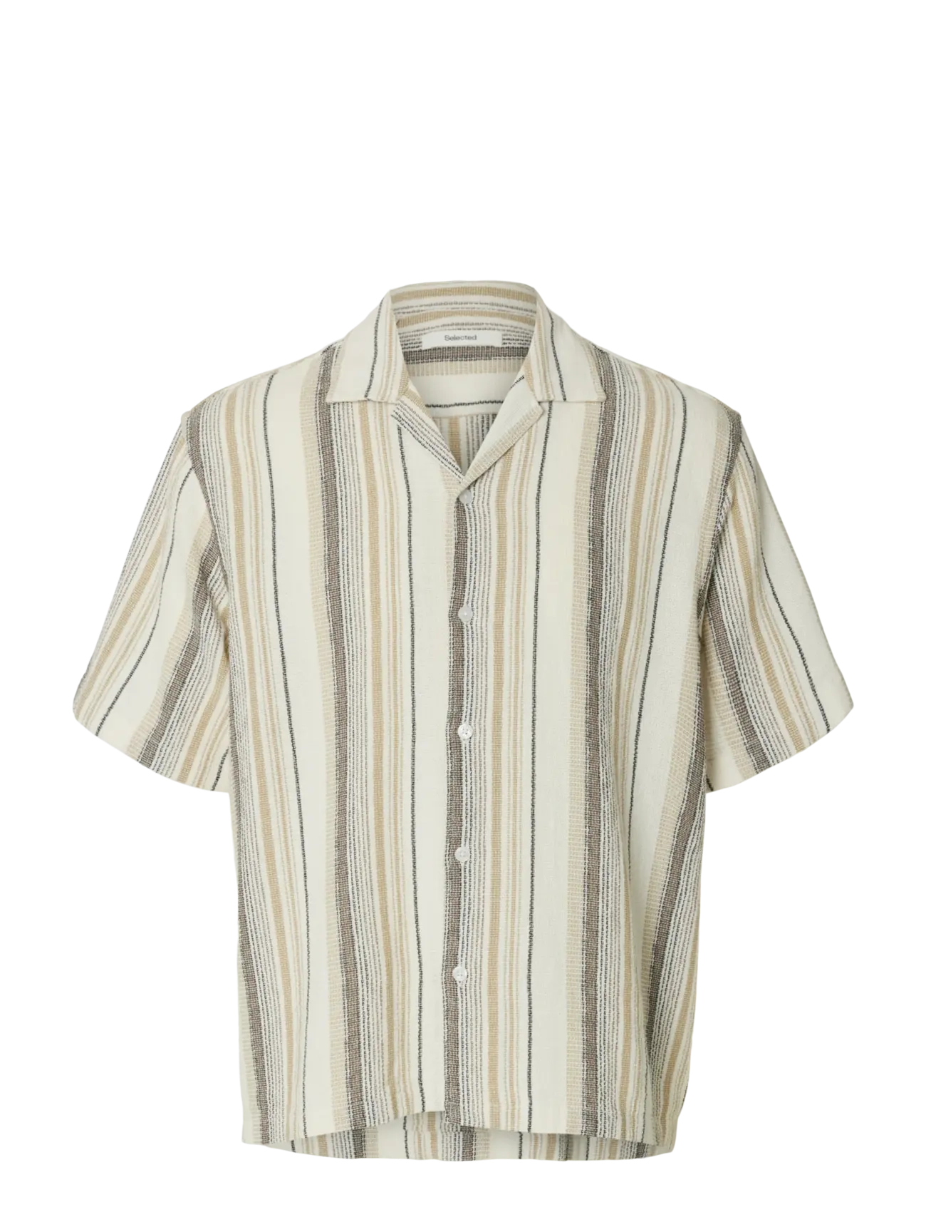 Selected SLHRLXCAL SS SHIRT RESORT - Selected - EGRET / cream