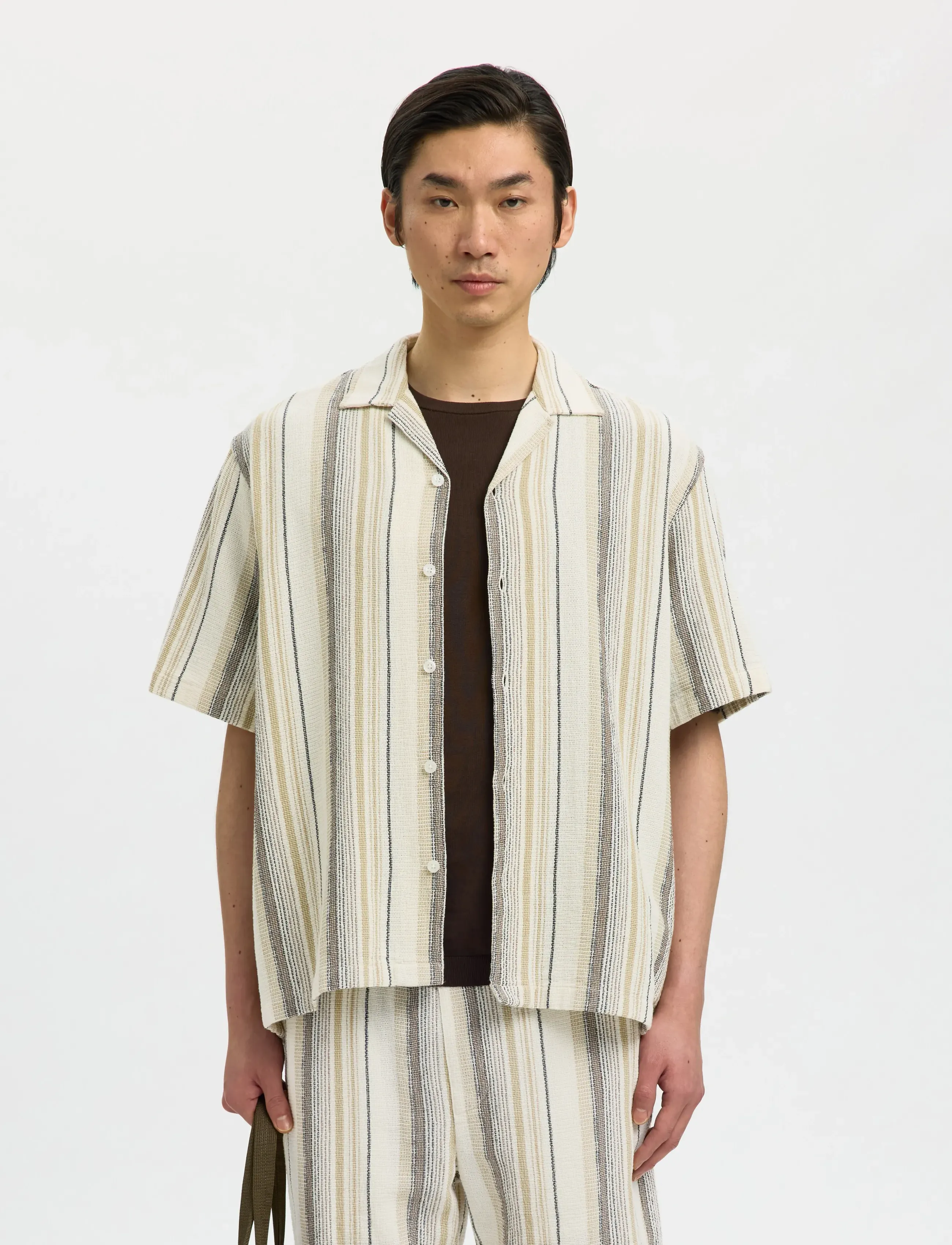 Selected SLHRLXCAL SS SHIRT RESORT - Casual skjorter - EGRET / cream