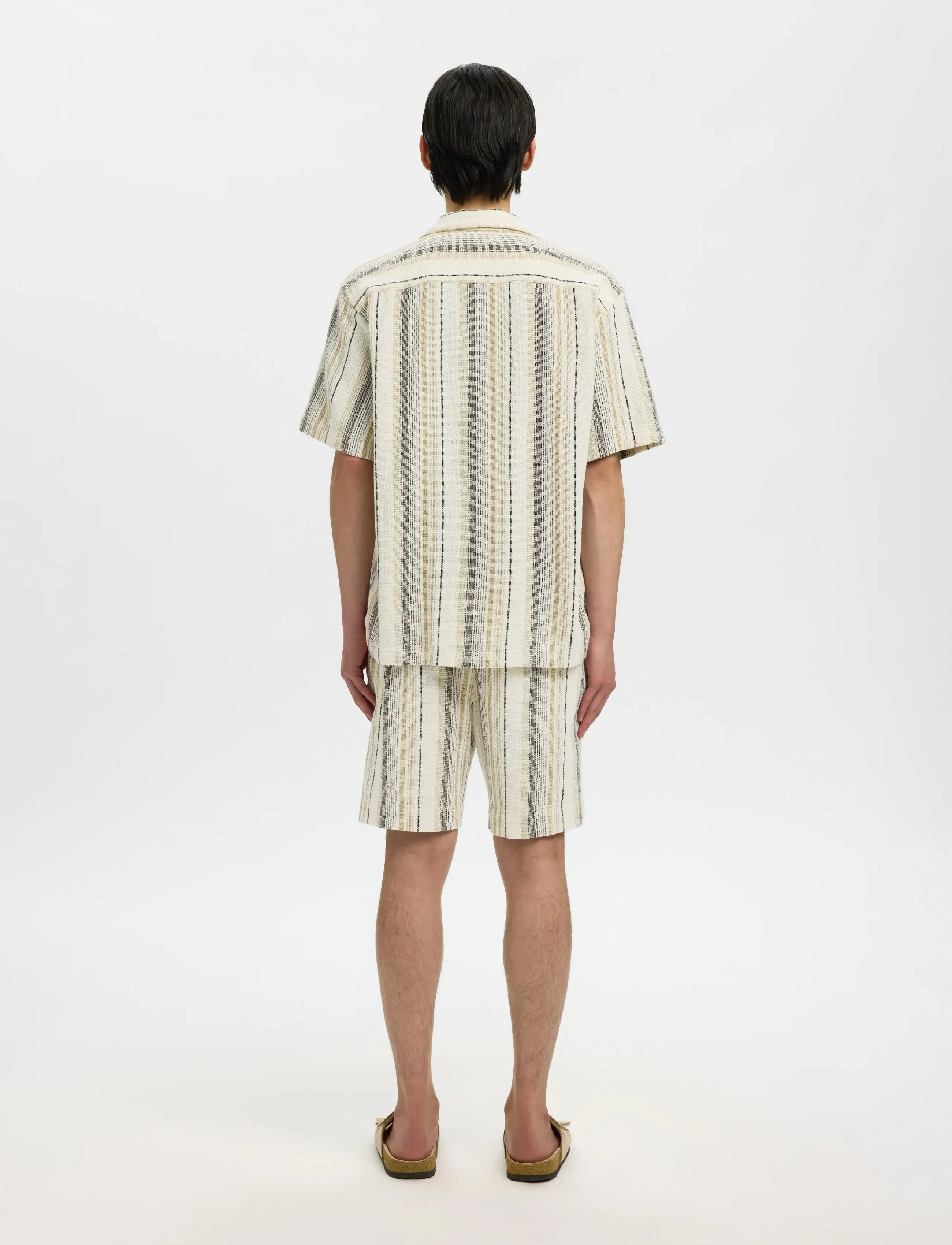 Selected - SLHRLXCAL SS SHIRT RESORT - kortærmede skjorter - egret - 2