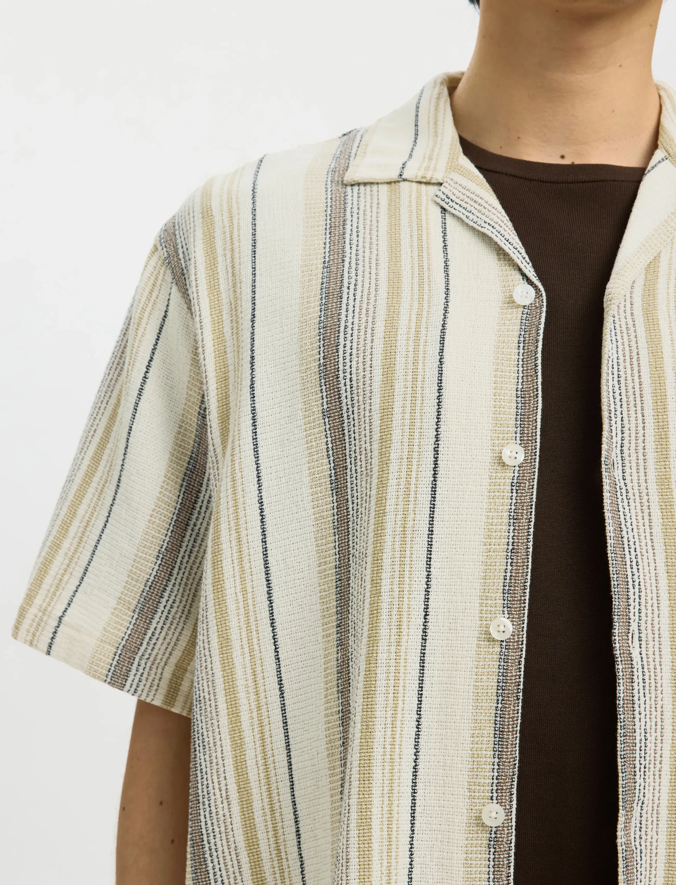 Selected - SLHRLXCAL SS SHIRT RESORT - kortærmede skjorter - egret - 4