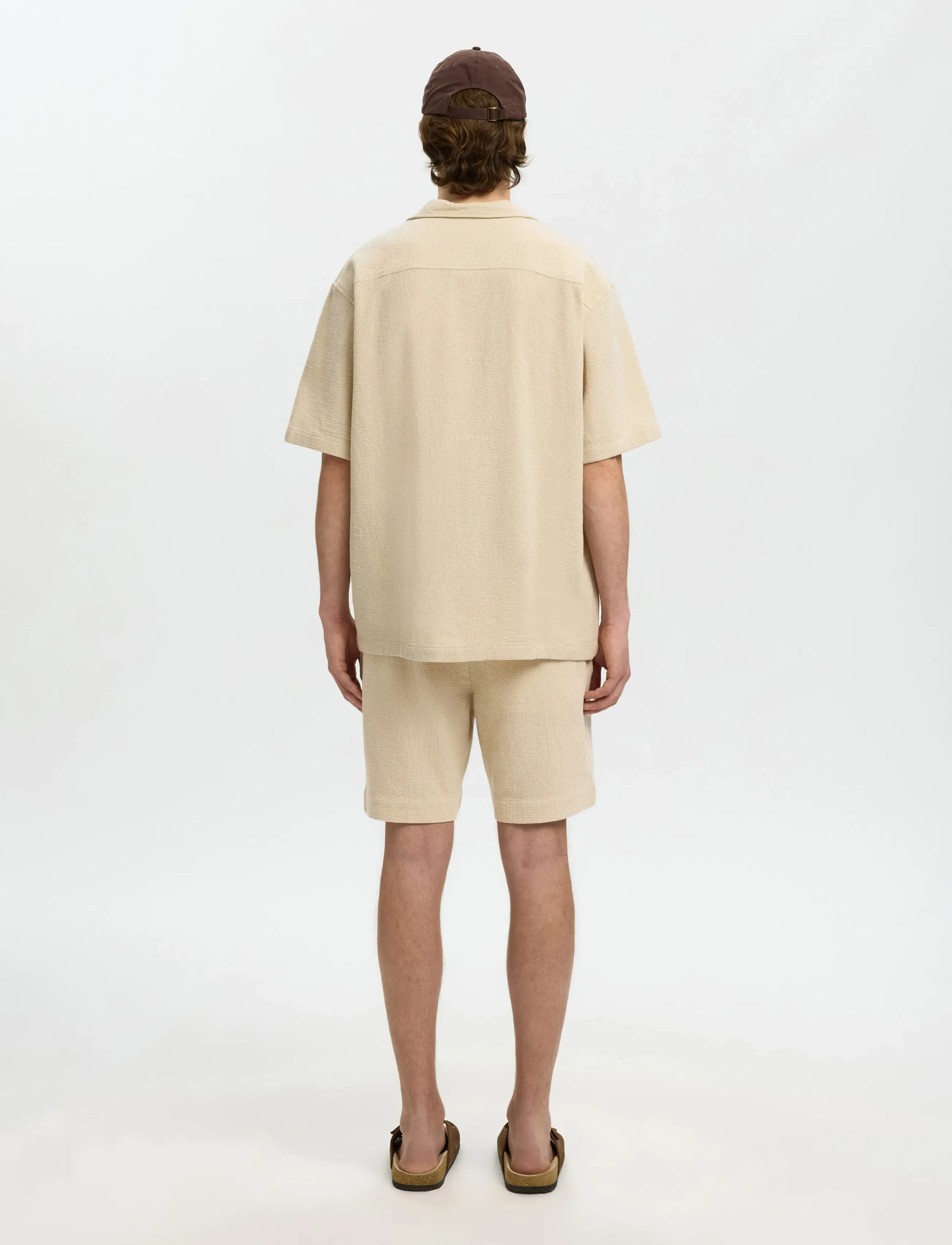 Selected - SLHRLXCAL SS SHIRT RESORT - kurzarmhemden - oatmeal - 2