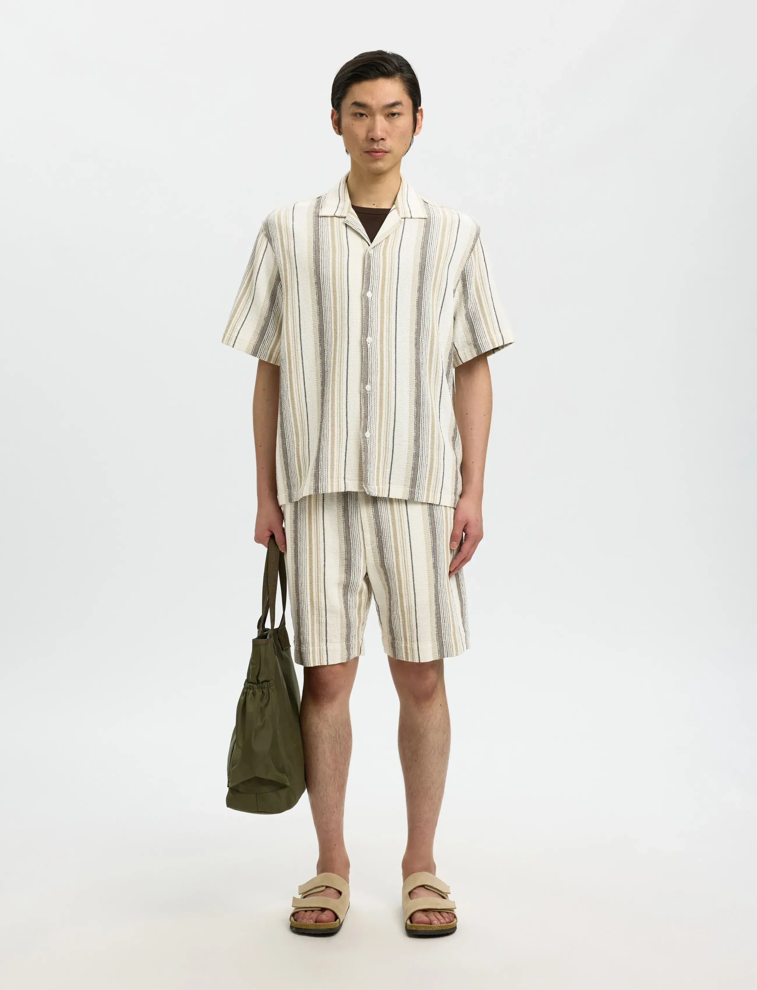Selected - SLHREGCAL SHORTS - casual shorts - egret - 3