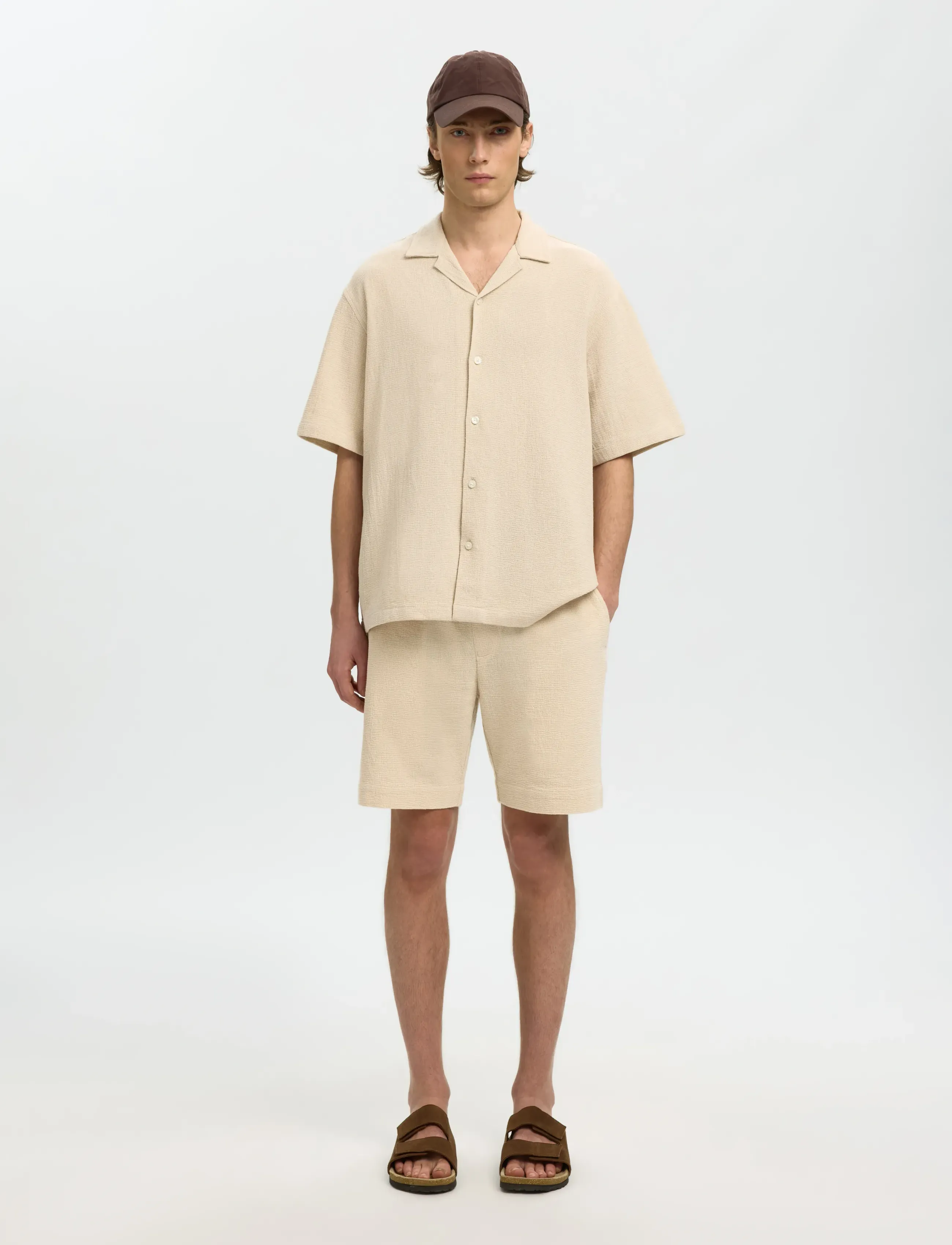 Selected - SLHREGCAL SHORTS - casual shorts - oatmeal - 3