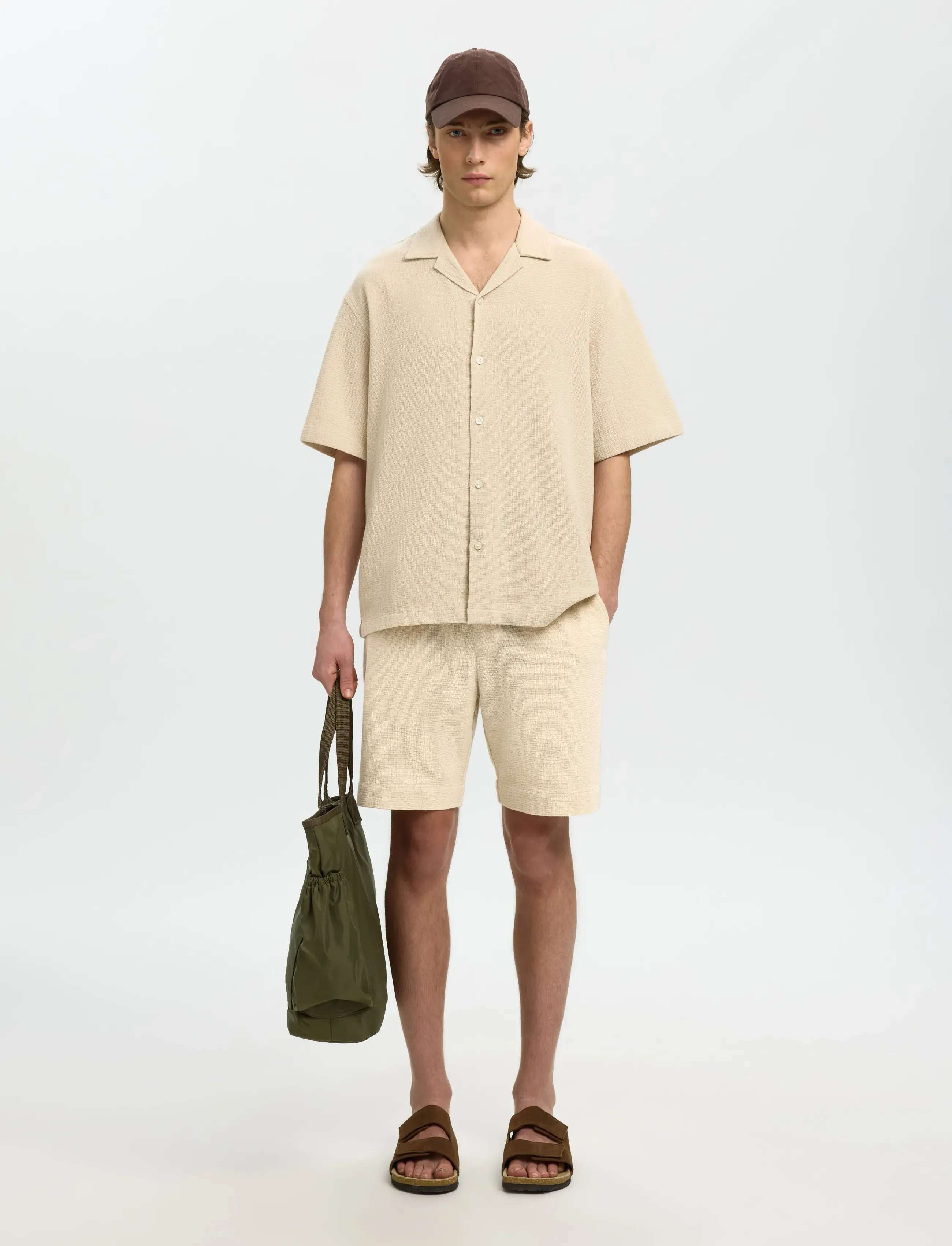 Selected - SLHREGCAL SHORTS - casual shorts - oatmeal - 5