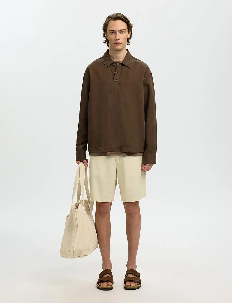 Selected - SLHRLXMIKA TENCEL BLEND LIGHT OVERSHIRT - osta olukorra järgi - bracken - 3