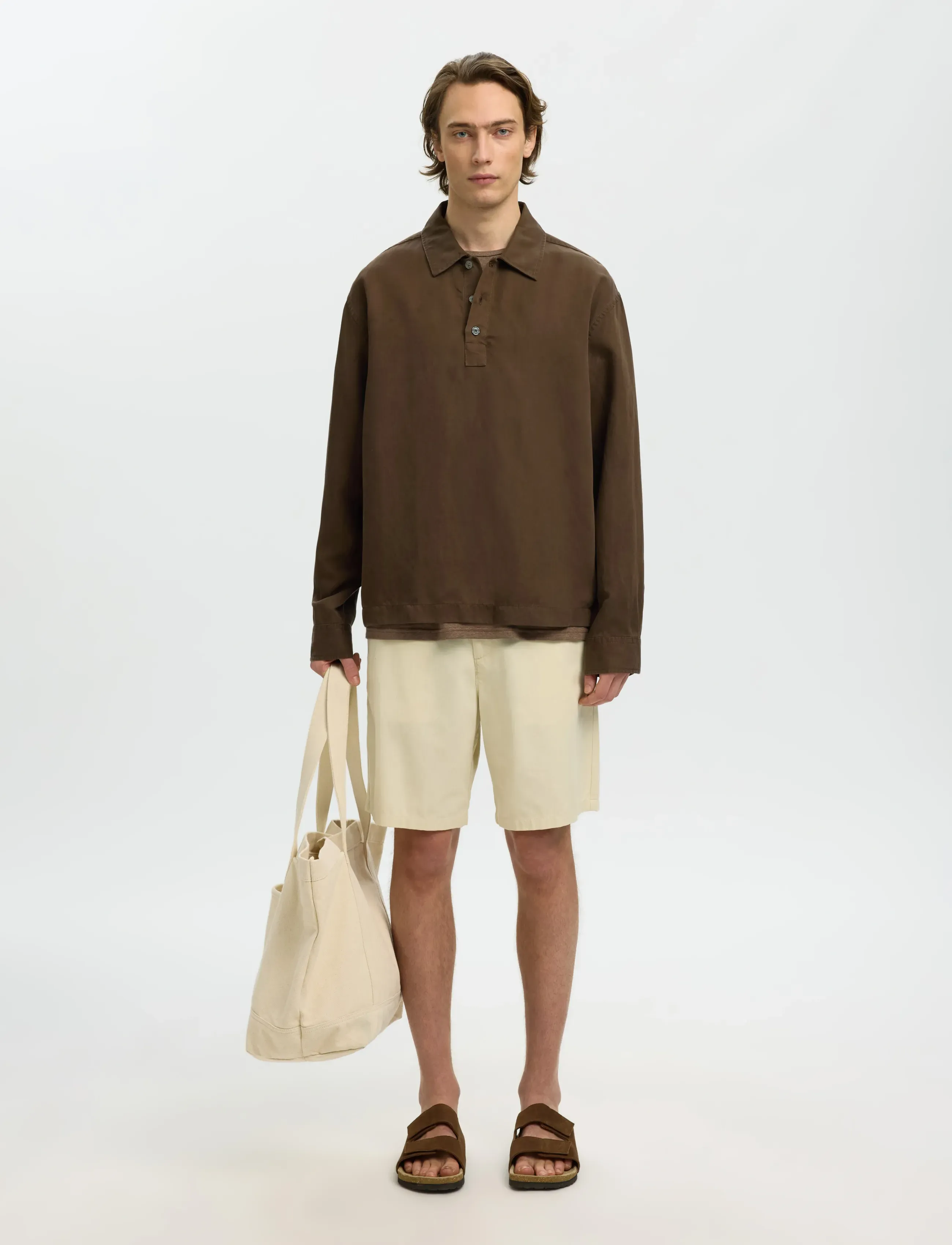 Selected - SLHRLXMIKA TENCEL BLEND LIGHT OVERSHIRT - shop by occasion - bracken - 3