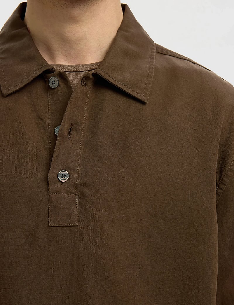 Selected - SLHRLXMIKA TENCEL BLEND LIGHT OVERSHIRT - osta olukorra järgi - bracken - 4