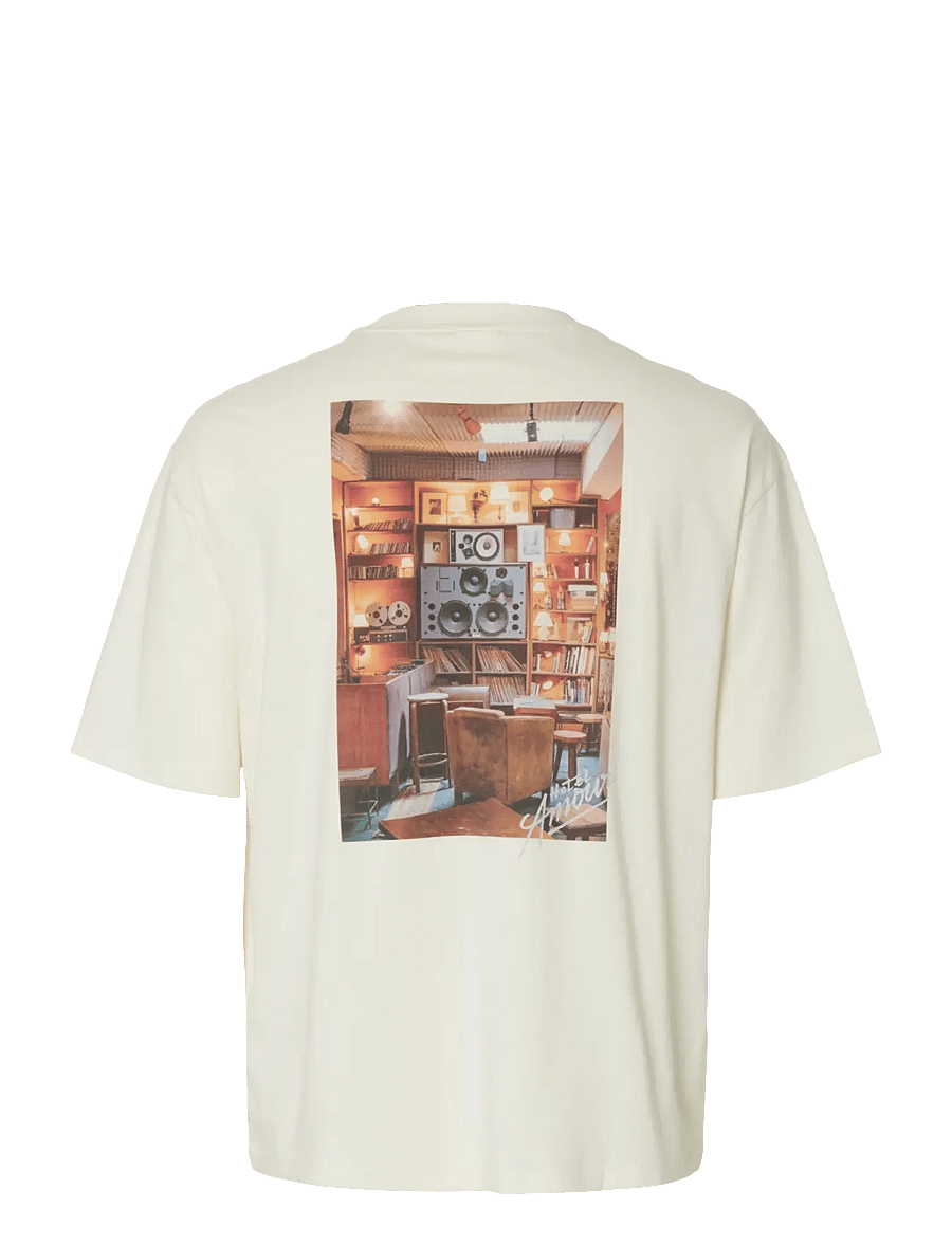 Selected - SLHRELAXASPEN SS O-NECK TEE HOTEL AMOUR - t-shirts à manches courtes - egret - 2