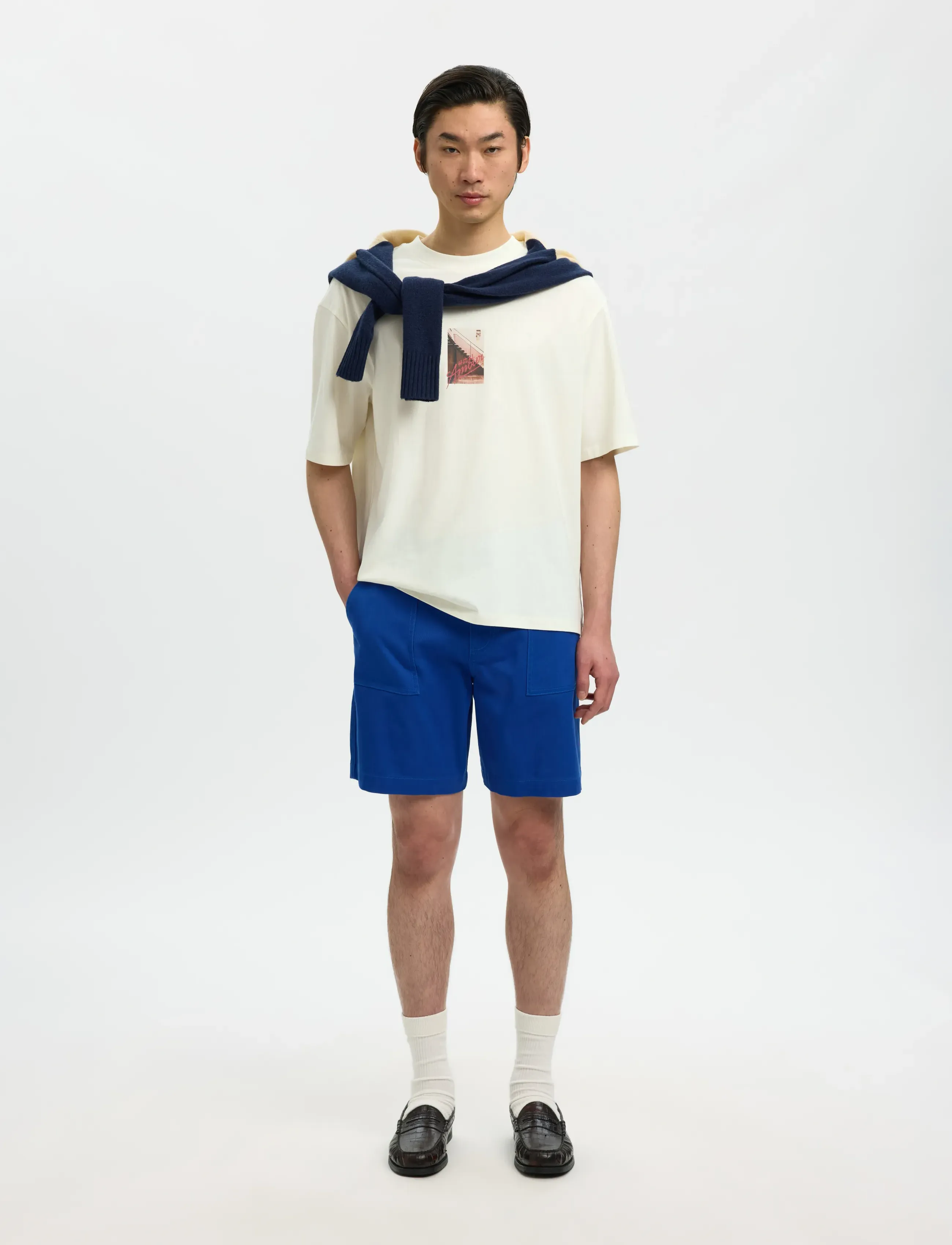 Selected - SLHRELAXASPEN SS O-NECK TEE HOTEL AMOUR - t-shirts à manches courtes - egret - 3