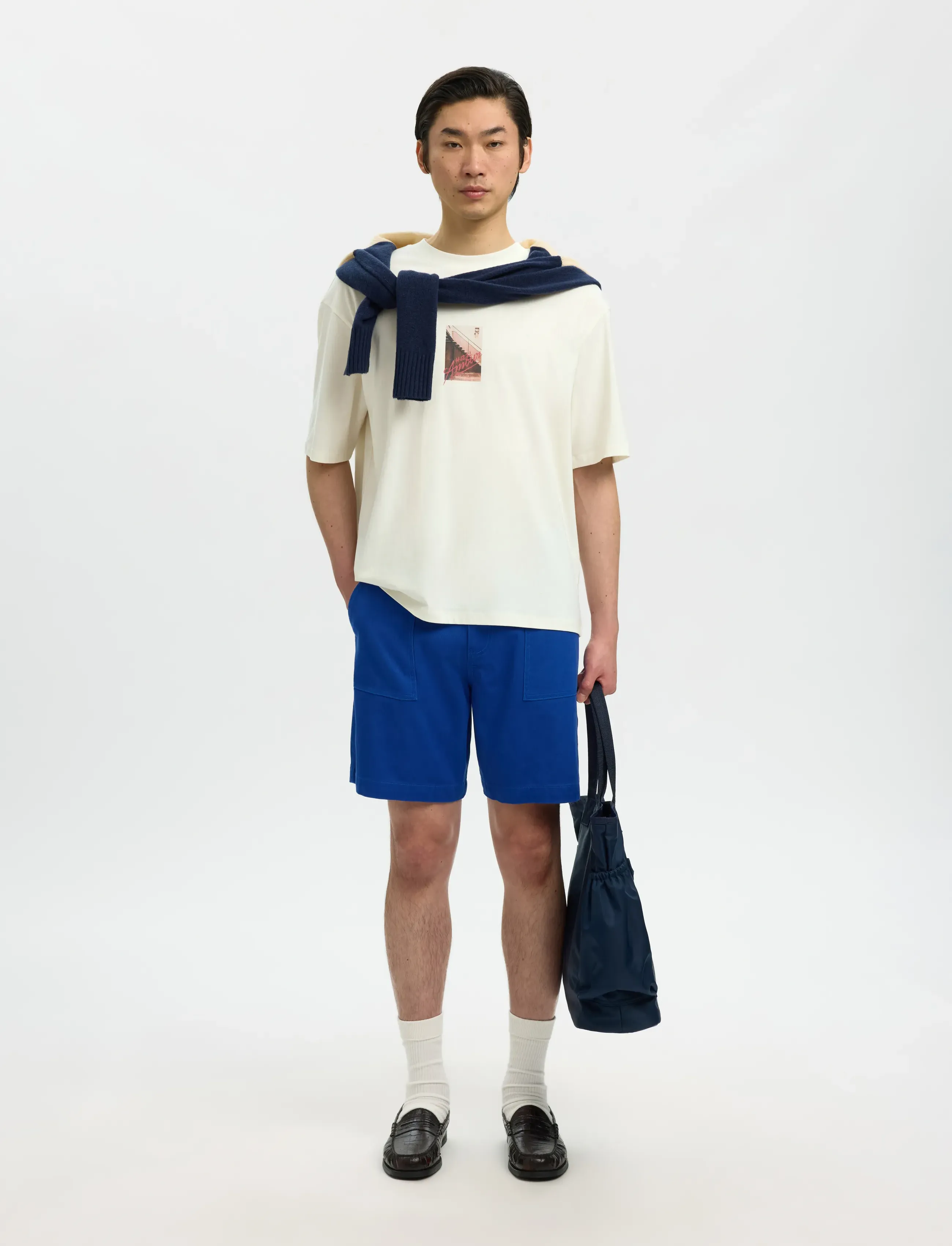 Selected - SLHRELAXASPEN SS O-NECK TEE HOTEL AMOUR - t-shirts à manches courtes - egret - 5