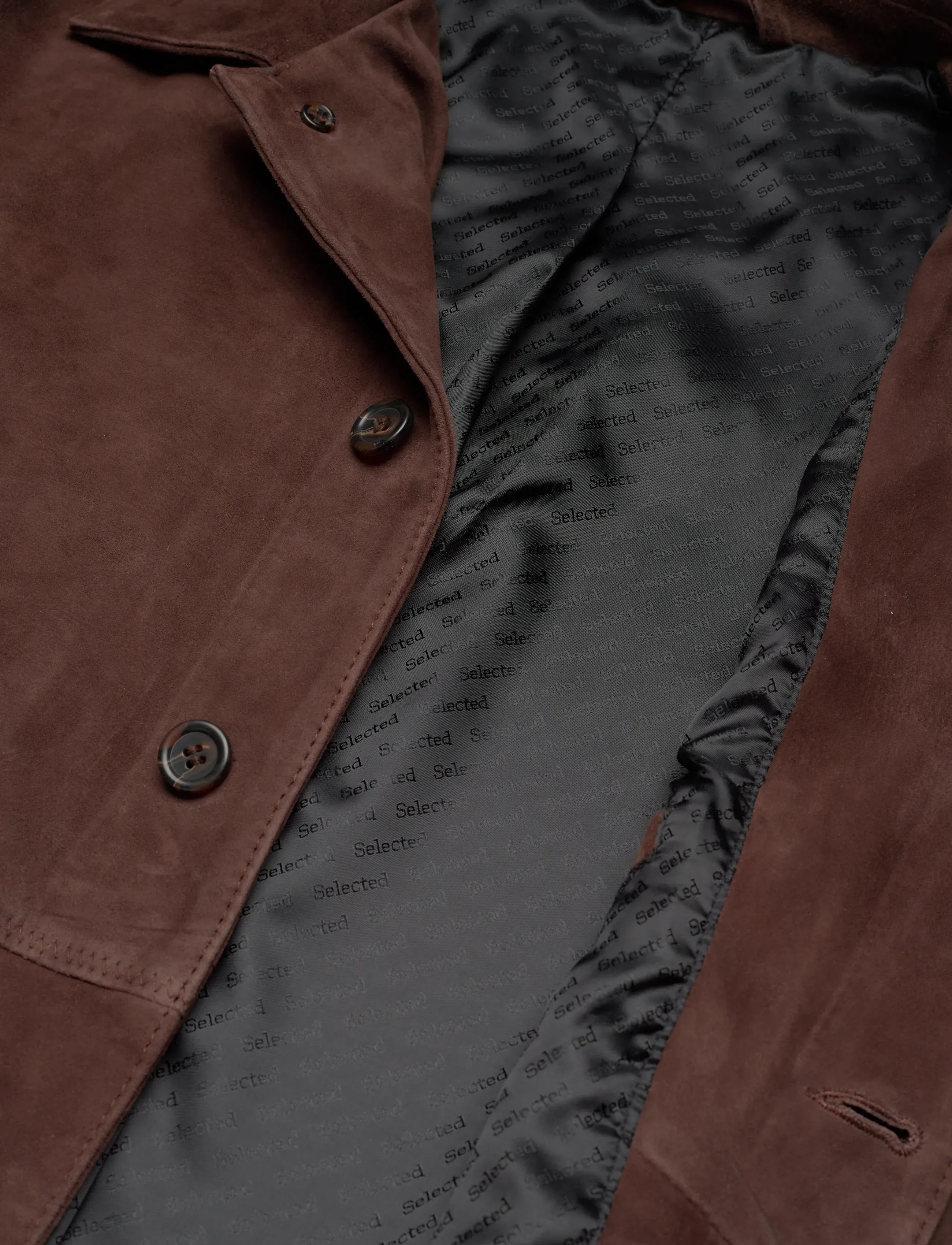 Selected - SLHRORY SUEDE OVERSHIRT - odinės striukės - demitasse - 4