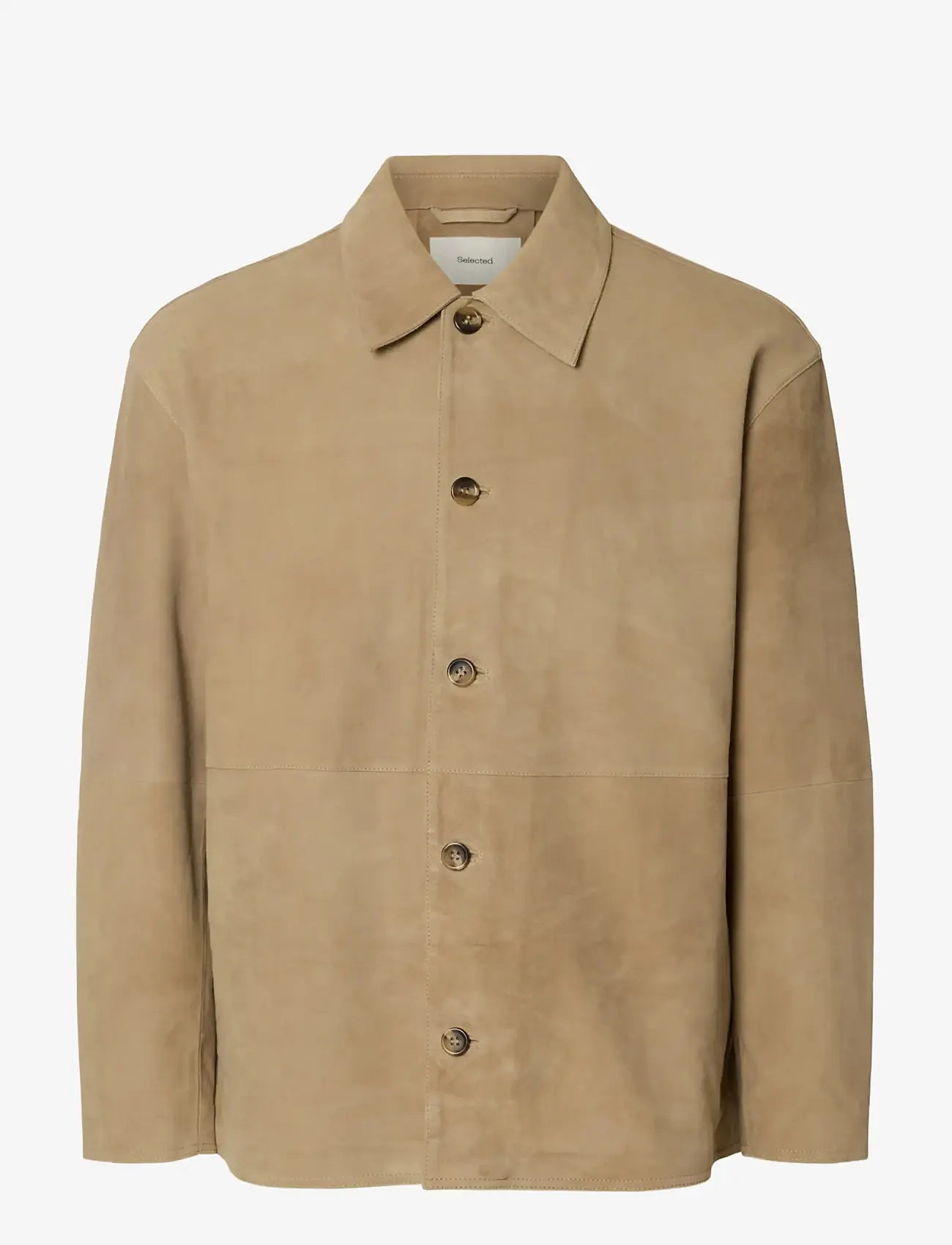 Selected - SLHRORY SUEDE OVERSHIRT - spring jackets - white pepper - 1