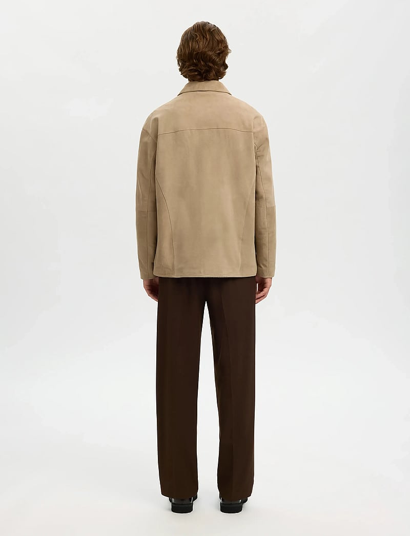Selected - SLHRORY SUEDE OVERSHIRT - spring jackets - white pepper - 2
