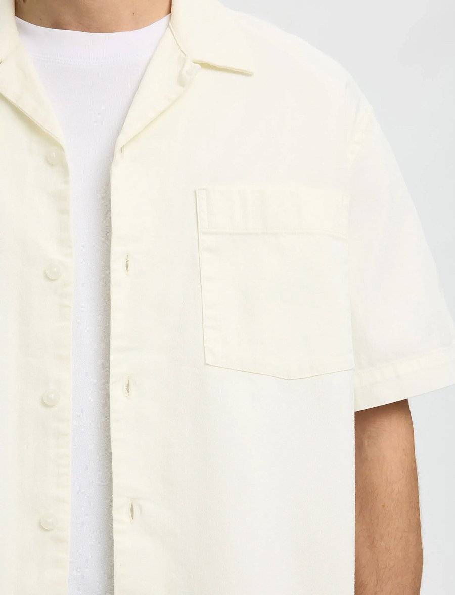 Selected - SLHRLXCARLO DENIM SS SHIRT RESORT - jeanshemden - ecru - 4