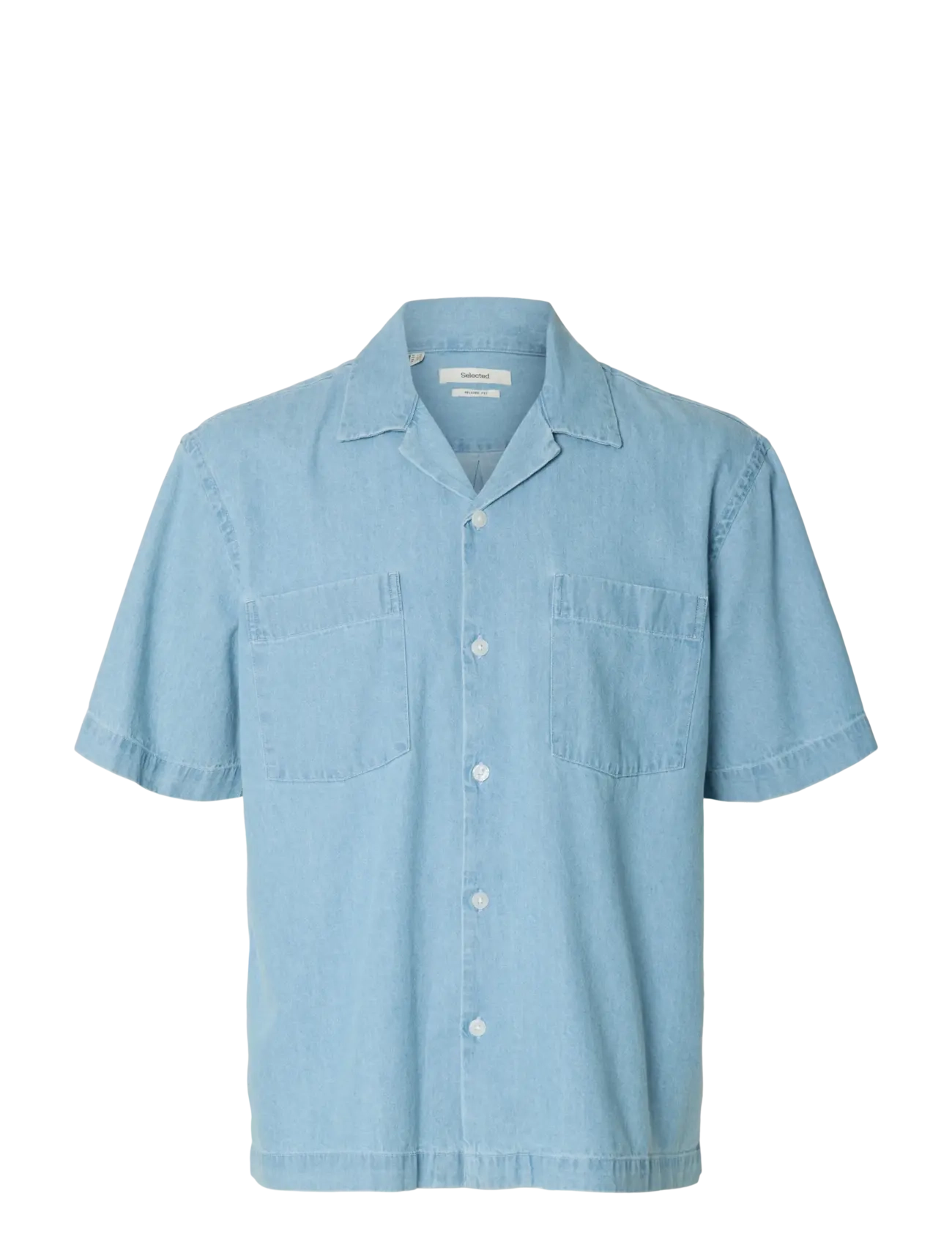 Selected SLHRLXCARLO DENIM SS SHIRT RESORT - Selected - LIGHT BLUE DENIM / blue