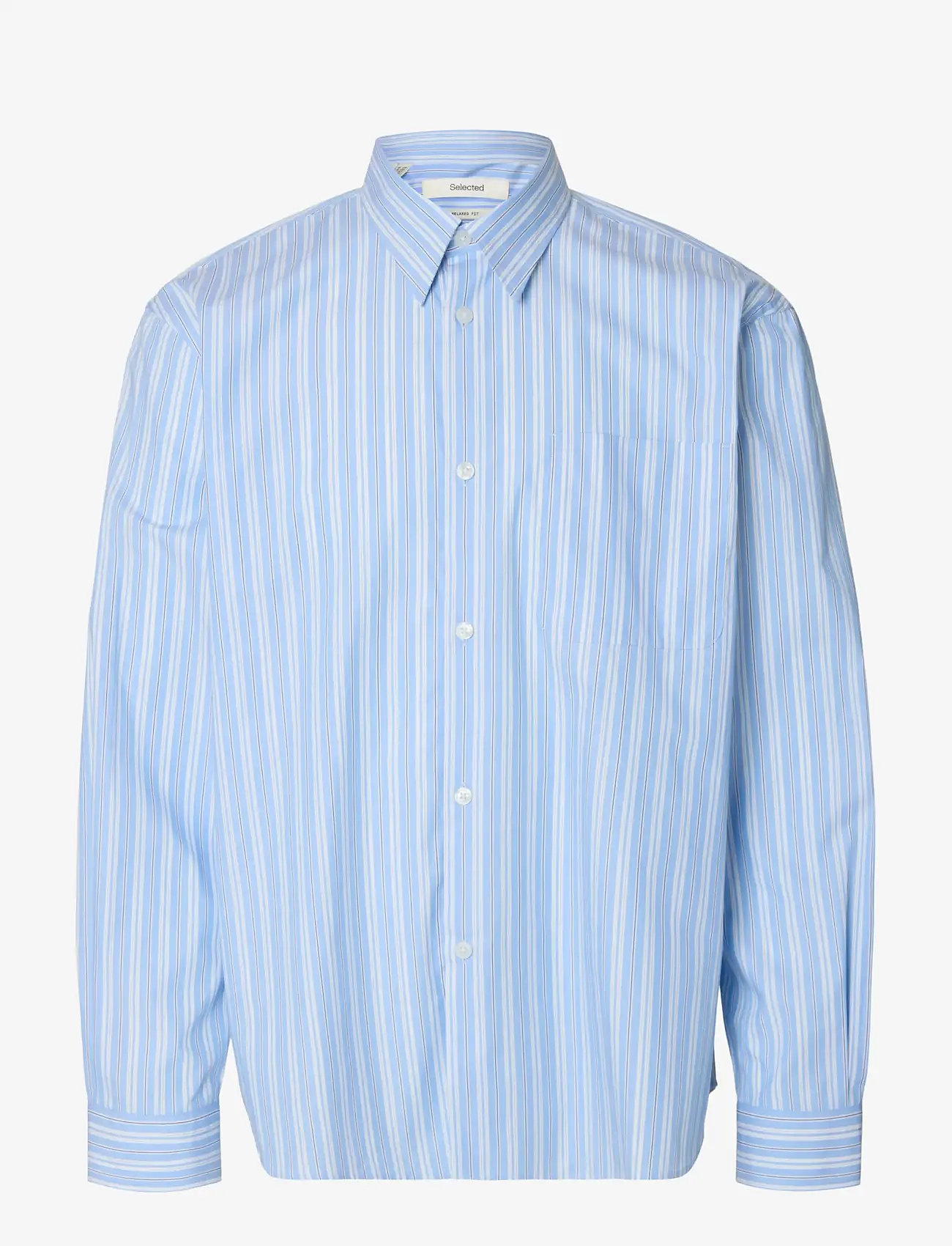 Selected - SLHRLXHOLGER STRIPE LS SHIRT - striped shirts - cashmere blue - 1