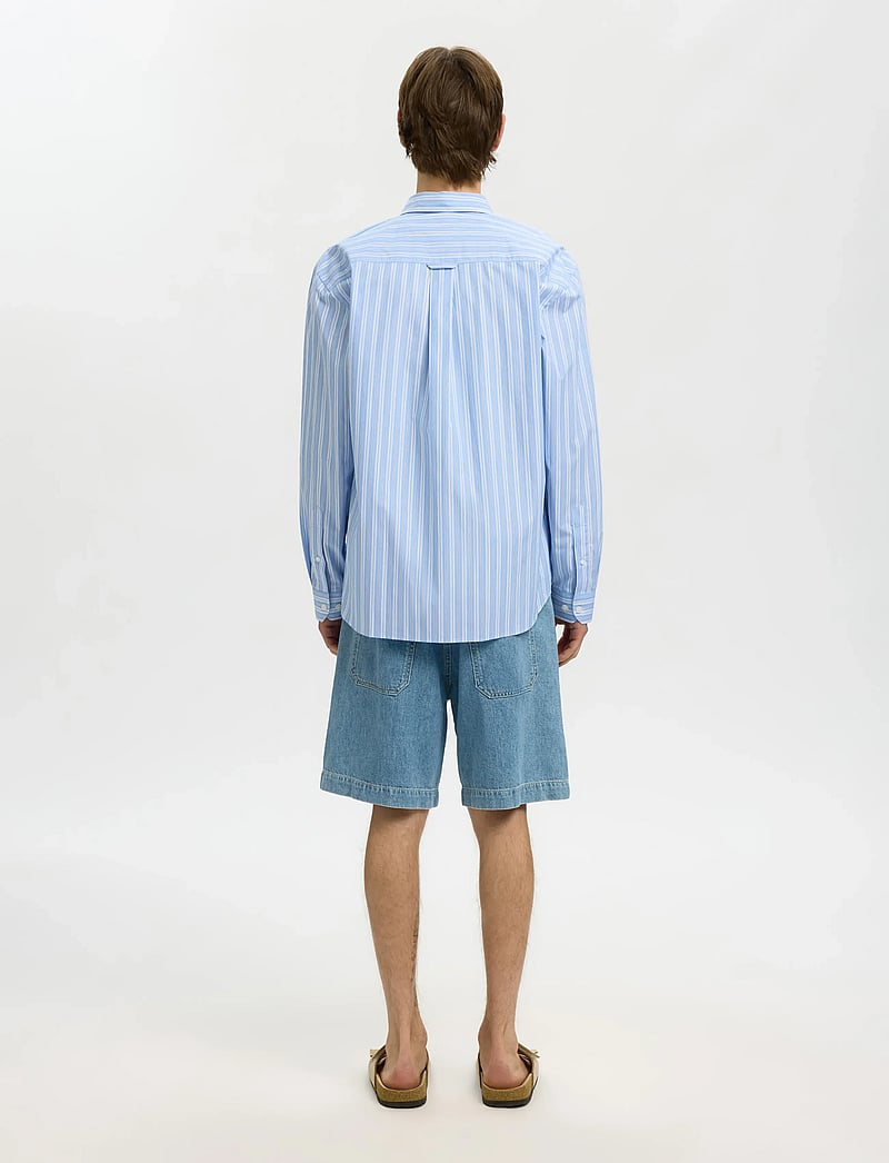 Selected - SLHRLXHOLGER STRIPE LS SHIRT - striped shirts - cashmere blue - 2