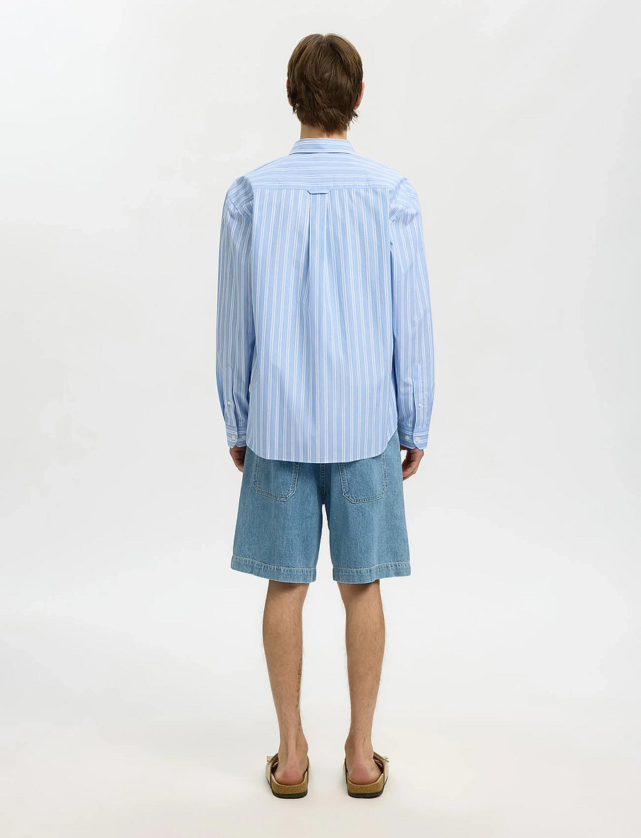 Selected - SLHRLXHOLGER STRIPE LS SHIRT - gestreifte hemden - cashmere blue - 2