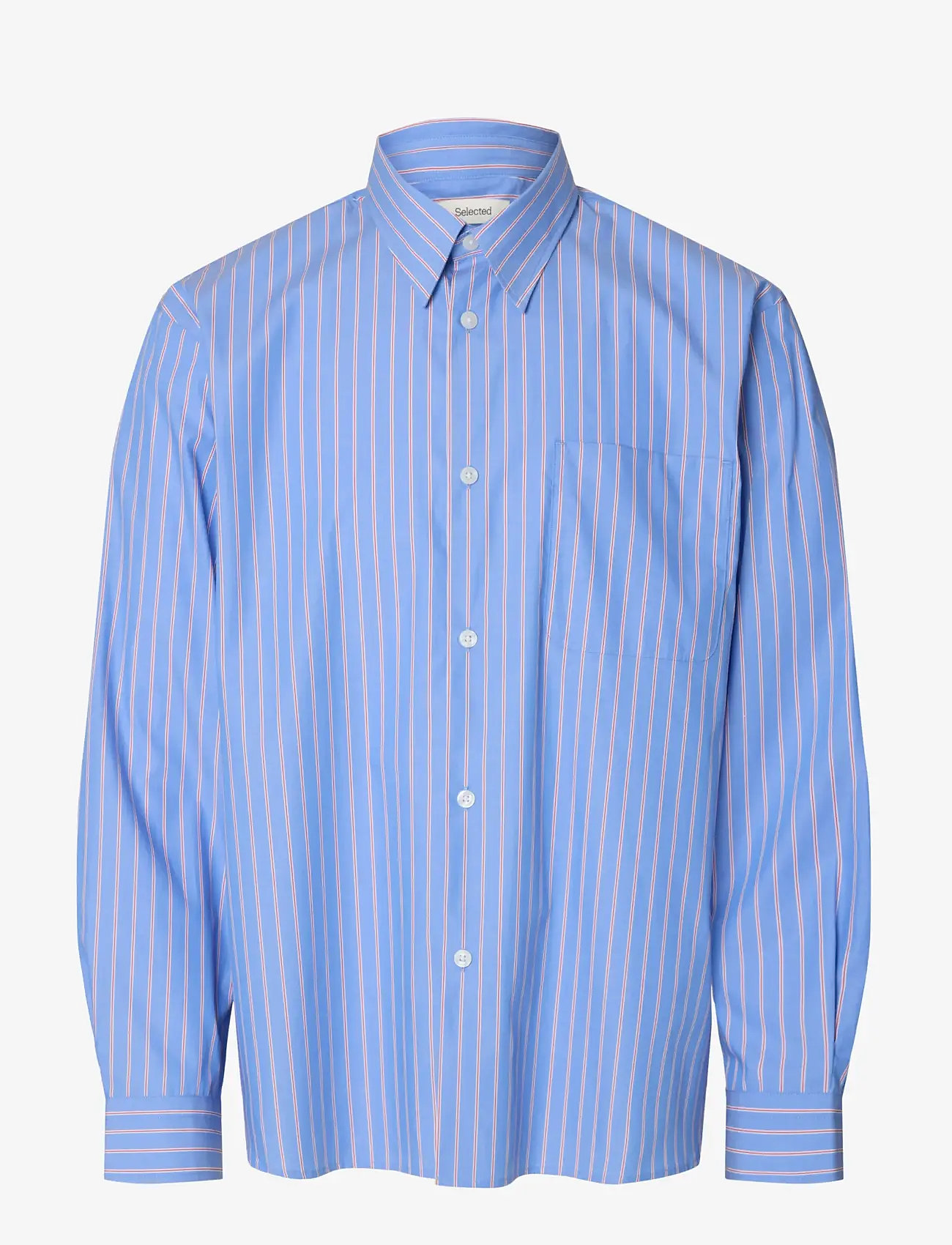 Selected - SLHRLXHOLGER STRIPE LS SHIRT - stribede skjorter - light blue - 1