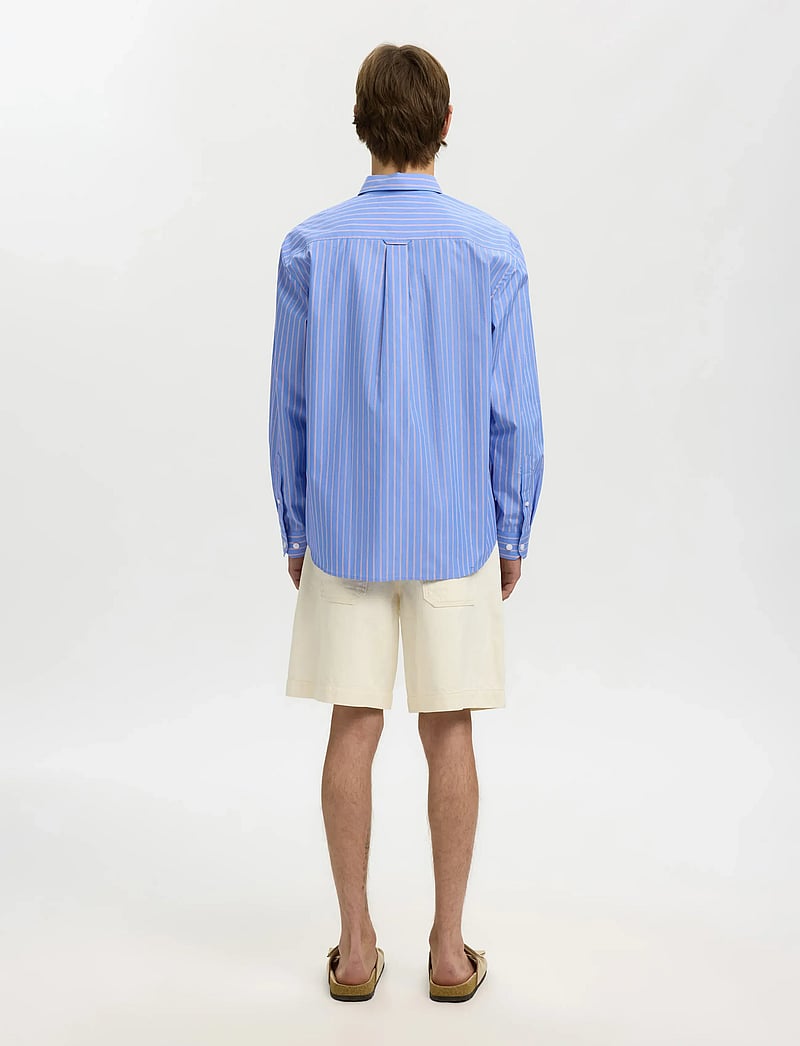Selected - SLHRLXHOLGER STRIPE LS SHIRT - stribede skjorter - light blue - 2