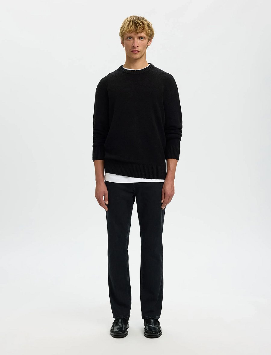 Selected - SLMALEX LS KNIT CREW NECK NOOS - rundhals - black - 4