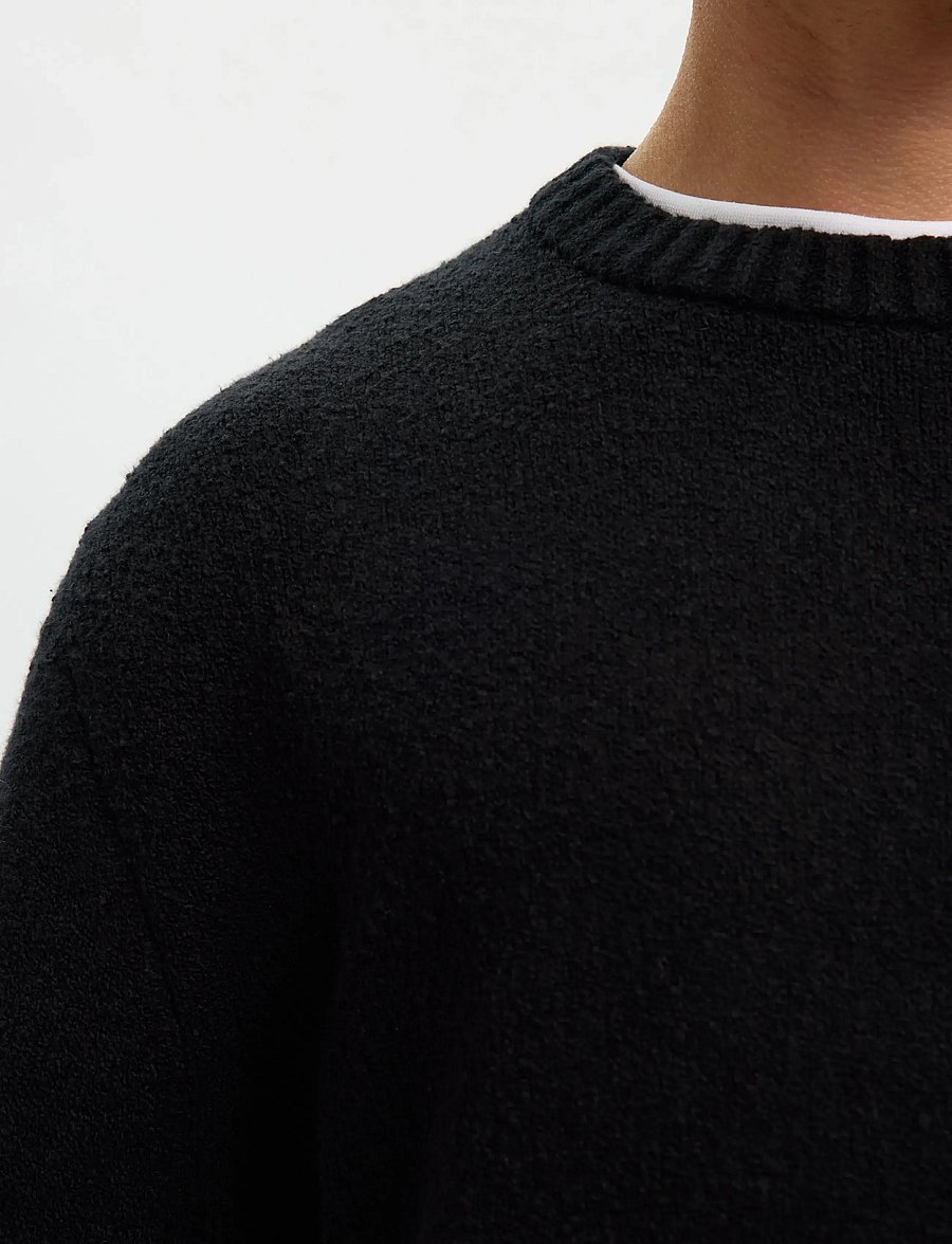 Selected - SLMALEX LS KNIT CREW NECK NOOS - rundhals - black - 5
